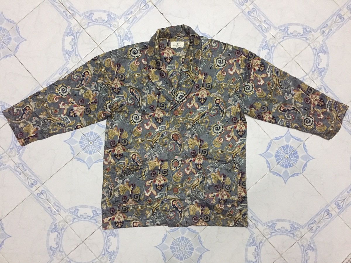 Japanese Brand Flower Paisley Overprinted Jacket Made in Japan Size US L / EU 52-54 / 3 - 2 Thumbnail