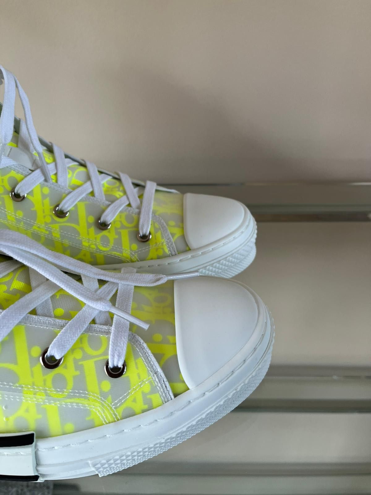 Dior B23 High Top Oblique in Yellow & White Size US 13 / EU 46 - 10 Thumbnail
