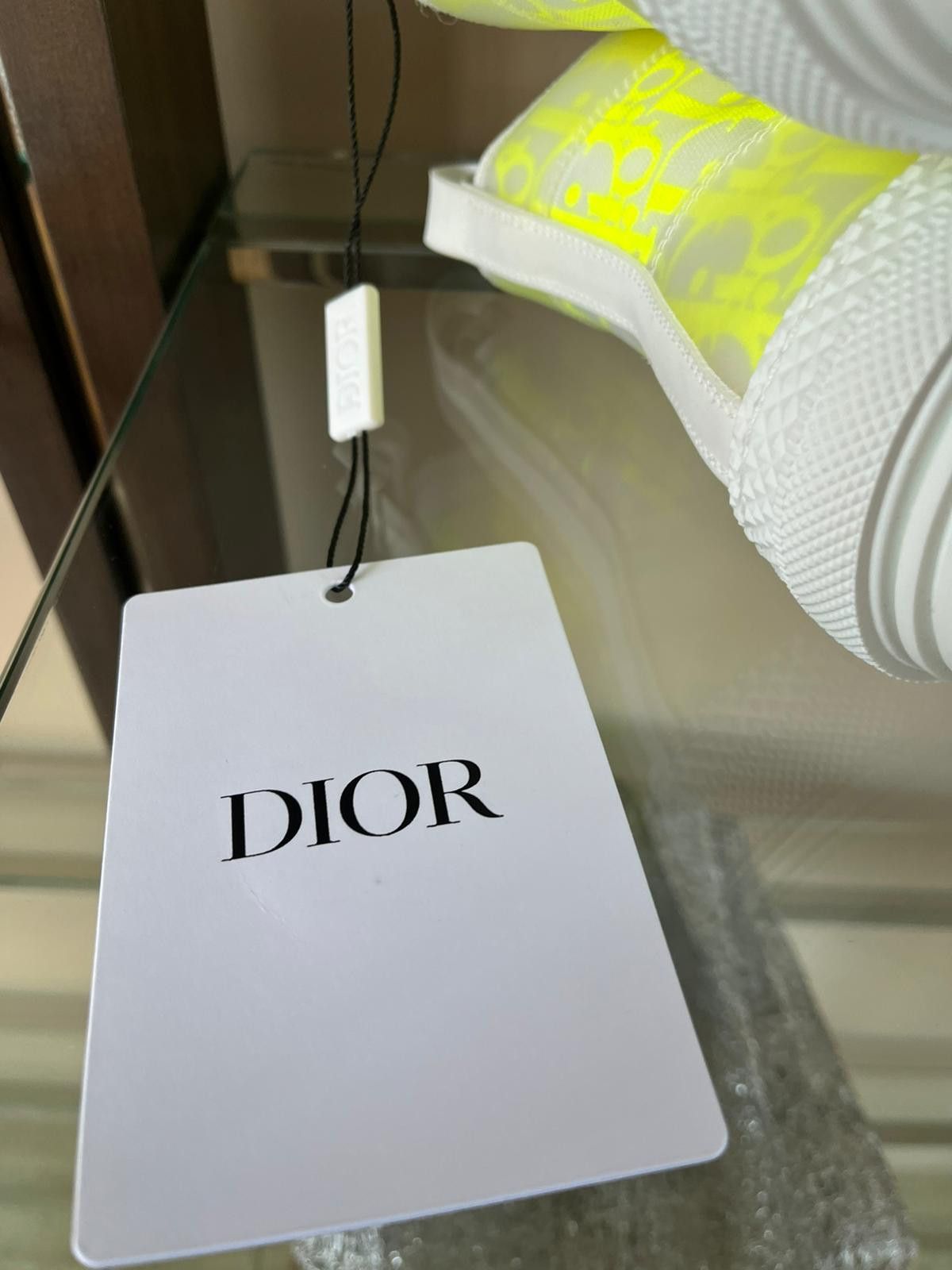 Dior B23 High Top Oblique in Yellow & White Size US 13 / EU 46 - 14 Thumbnail