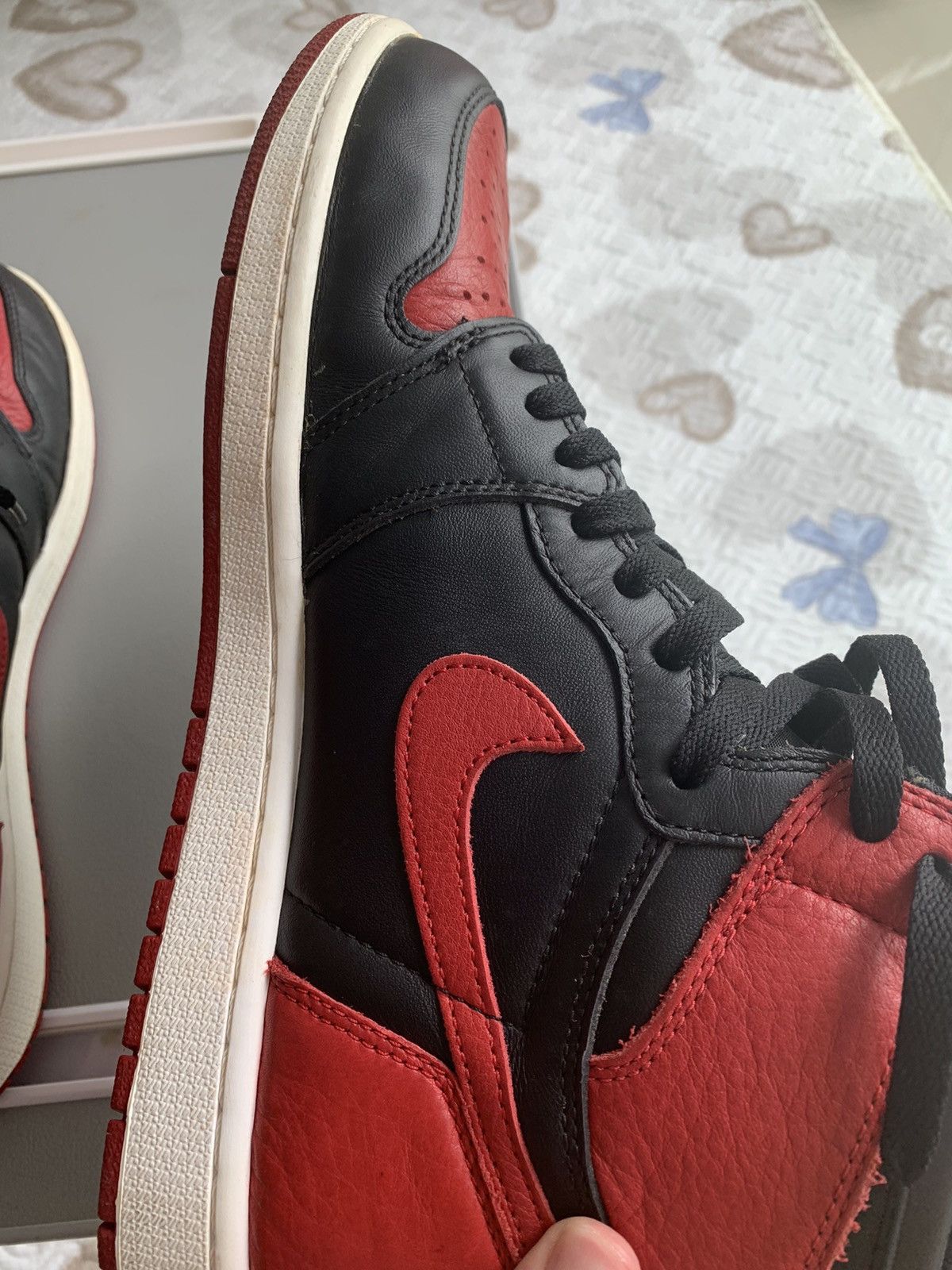 Jordan Brand × Nike Jordan 1 Bred 2016 sz Us11.5 Size US 11.5 / EU 44-45 - 9 Thumbnail