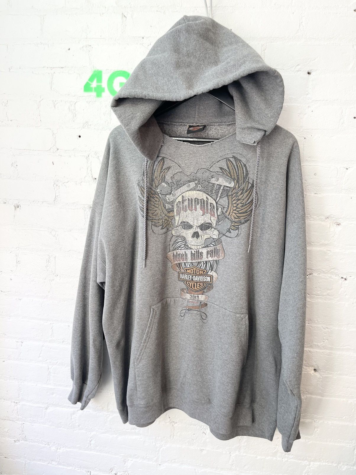 Harley Davidson × Vintage Vintage THRASHED 2XL Oversize Harley Davidson Hoodie Skull Size US XXL / EU 58 / 5 - 1 Thumbnail