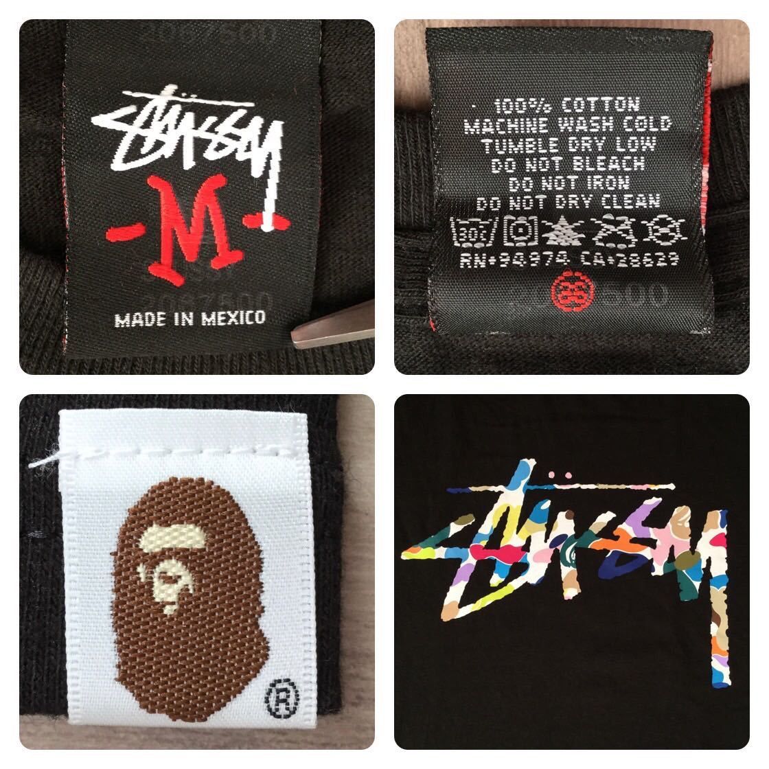 Bape × Stussy BAPE × stussy 30th anniversary T-shirt multi camo × black Size US M / EU 48-50 / 2 - 6 Thumbnail