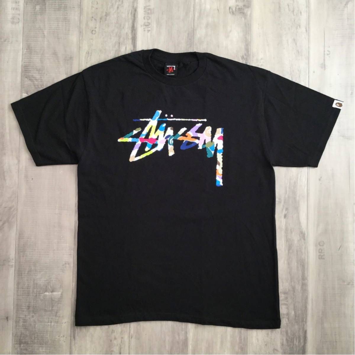 Pre-owned Bape X Stussy Bape × Stussy 30th Anniversary T-shirt Multi Camo × Black