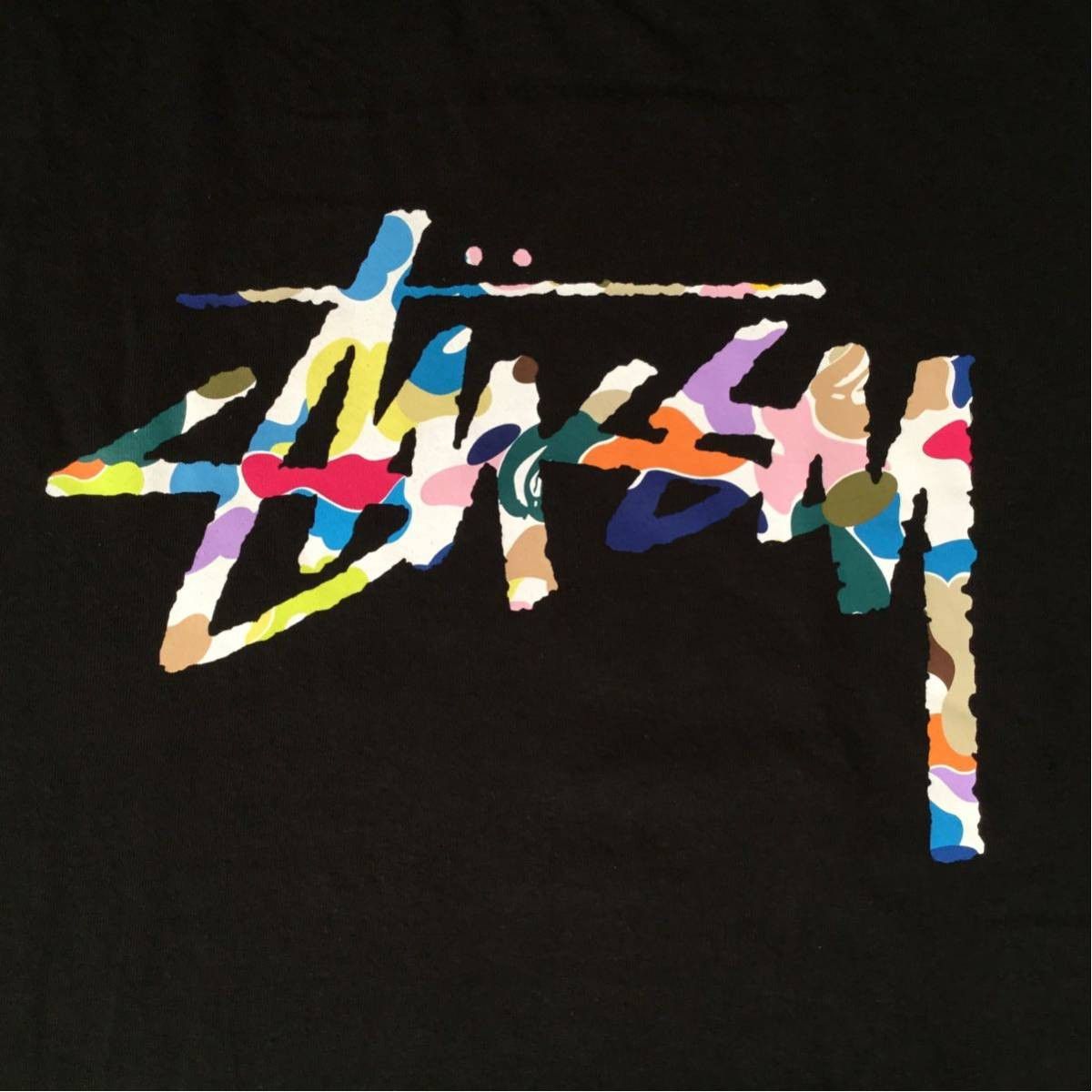 Bape × Stussy BAPE × stussy 30th anniversary T-shirt multi camo × black Size US M / EU 48-50 / 2 - 2 Thumbnail