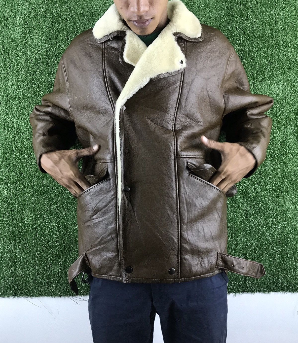 Japanese Brand 🔥Nichiro fur sherling sheep leather jacket made in japan Size US M / EU 48-50 / 2 - 7 Thumbnail