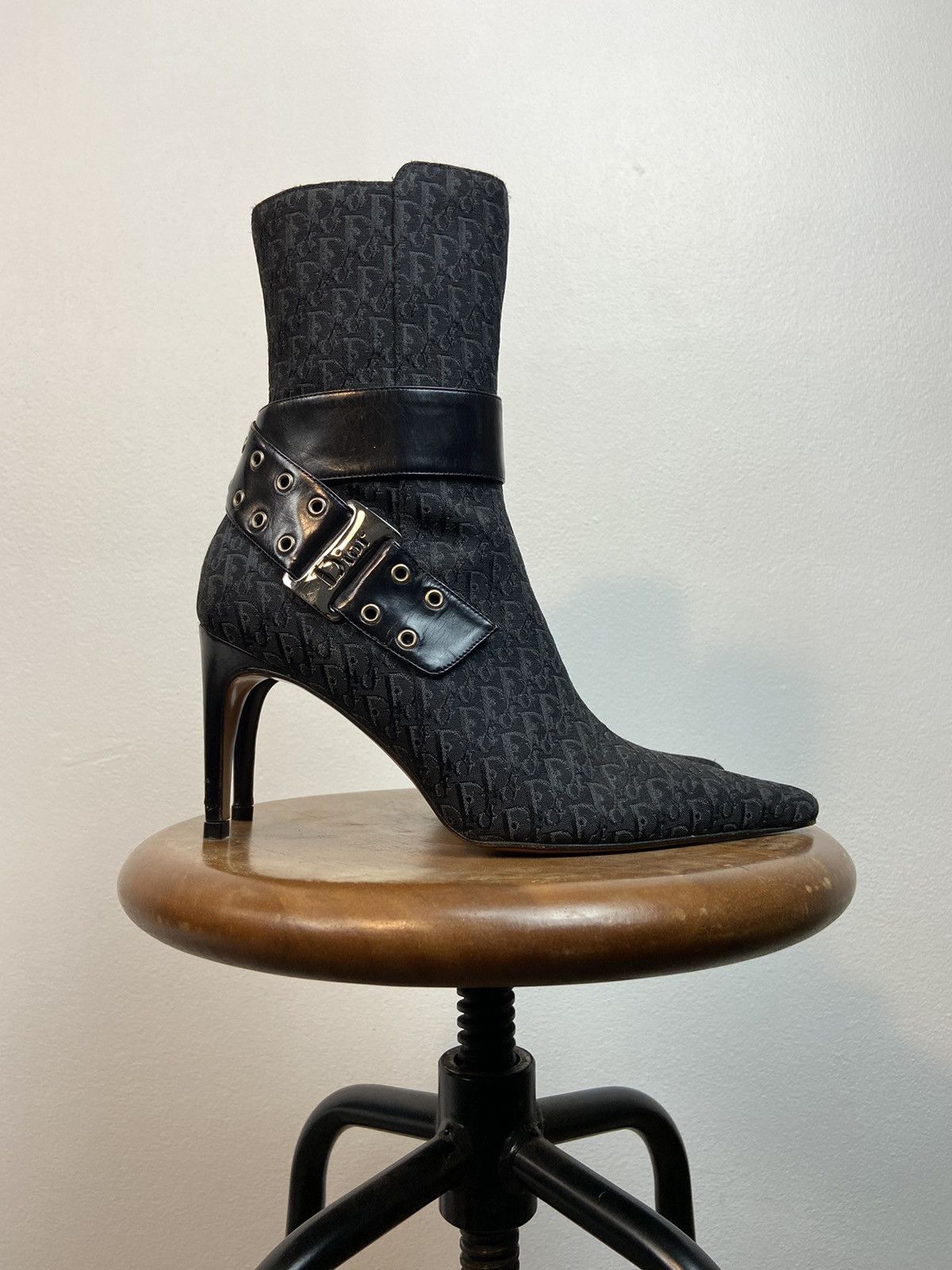 Dior Vintage Christian Dior Monogram D-choc Cloth Ankle Boots Size US 7 / IT 37 - 3 Thumbnail