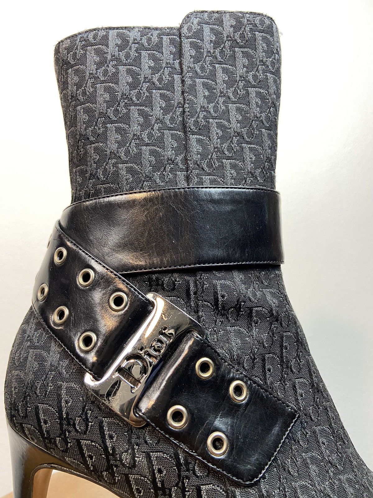 Dior Vintage Christian Dior Monogram D-choc Cloth Ankle Boots Size US 7 / IT 37 - 23 Thumbnail