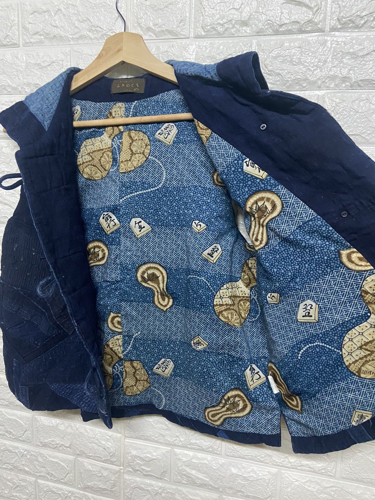 Indigo Vintage Aterier Indigo Patchwork Sleeveless Hooded Jacket Size US M / EU 48-50 / 2 - 5 Thumbnail