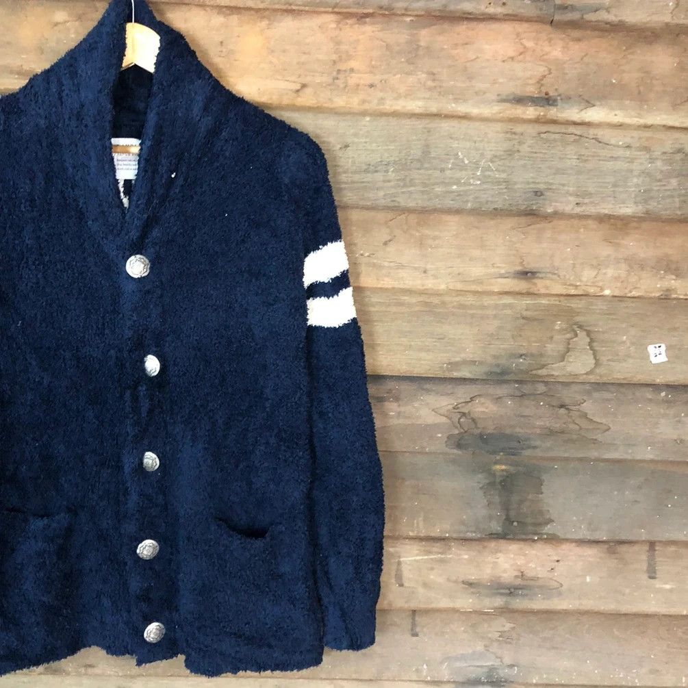 Homespun Knitwear DL Bayflow Dark Blue Mohair Shaggy cardigan Knitwear #c1097 Size US M / EU 48-50 / 2 - 10 Thumbnail