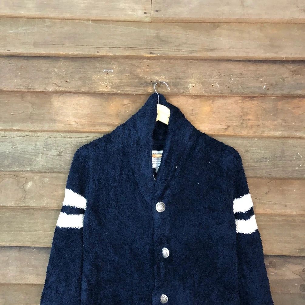 Homespun Knitwear DL Bayflow Dark Blue Mohair Shaggy cardigan Knitwear #c1097 Size US M / EU 48-50 / 2 - 6 Thumbnail