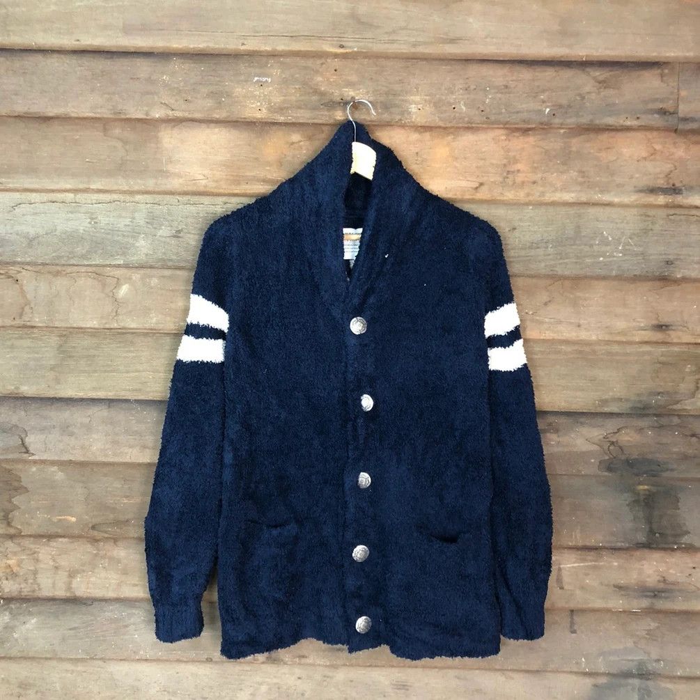 Homespun Knitwear DL Bayflow Dark Blue Mohair Shaggy cardigan Knitwear #c1097 Size US M / EU 48-50 / 2 - 12 Thumbnail