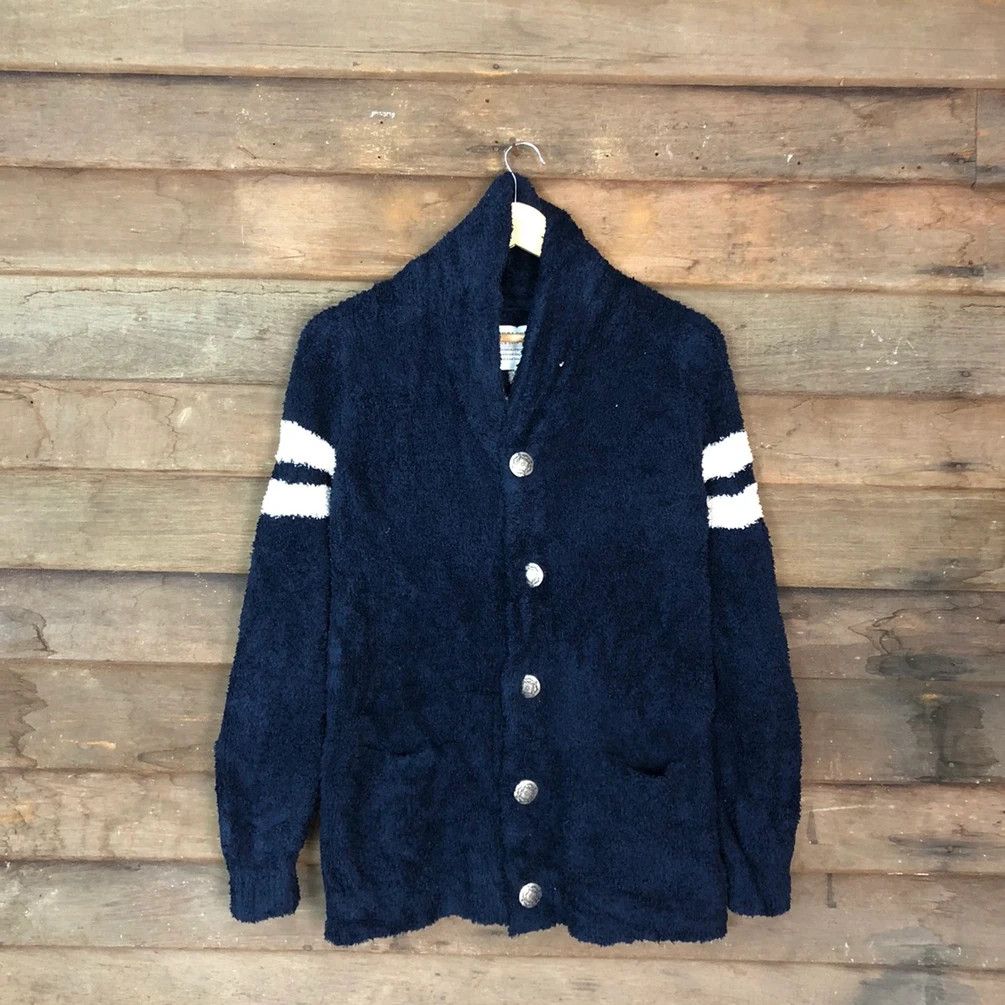 Homespun Knitwear DL Bayflow Dark Blue Mohair Shaggy cardigan Knitwear #c1097 Size US M / EU 48-50 / 2 - 14 Thumbnail