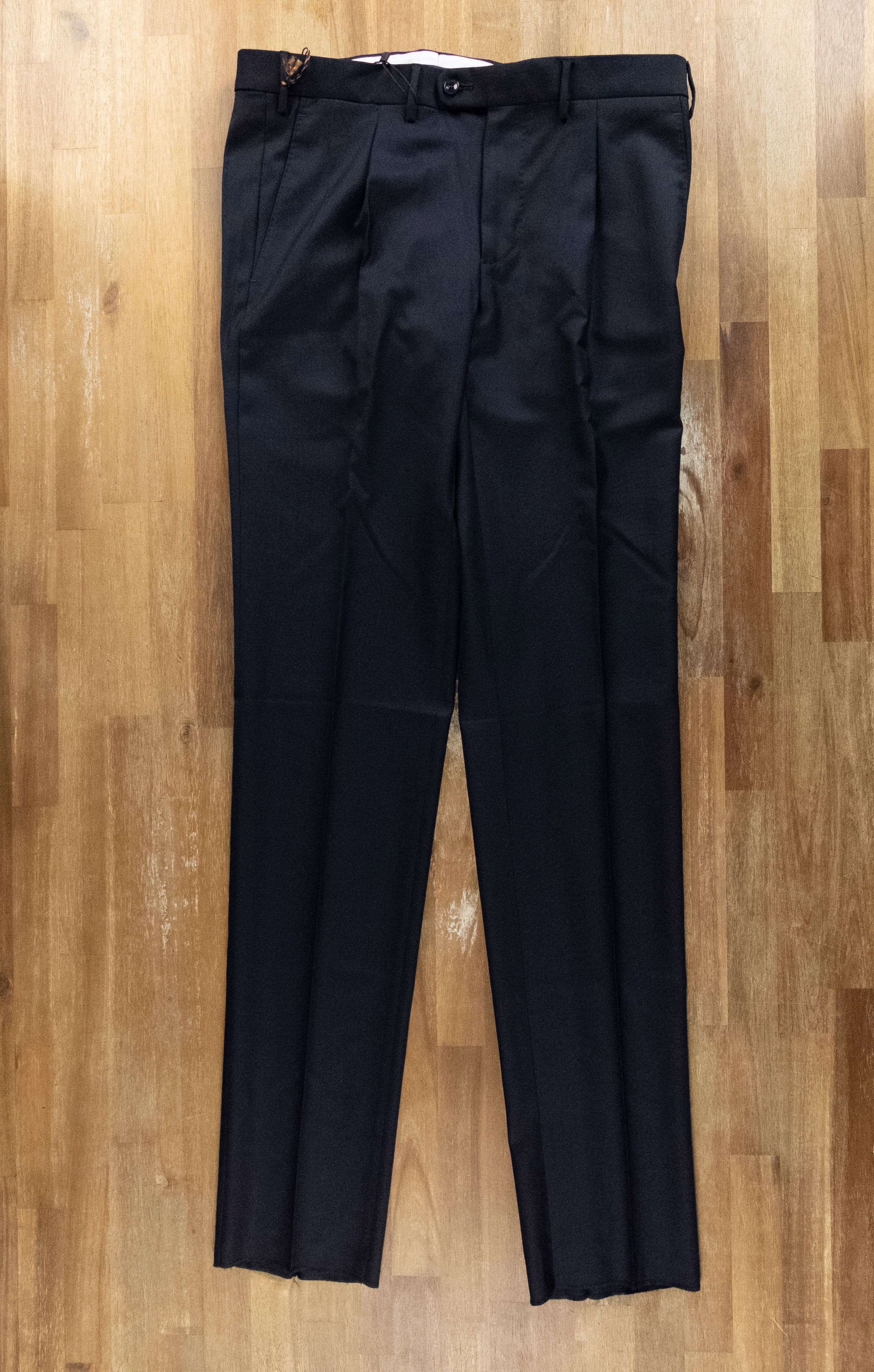 image of Zanella Formal Navy Blue Wool Pants Trousers 32 Us / 48 Eu, Men's
