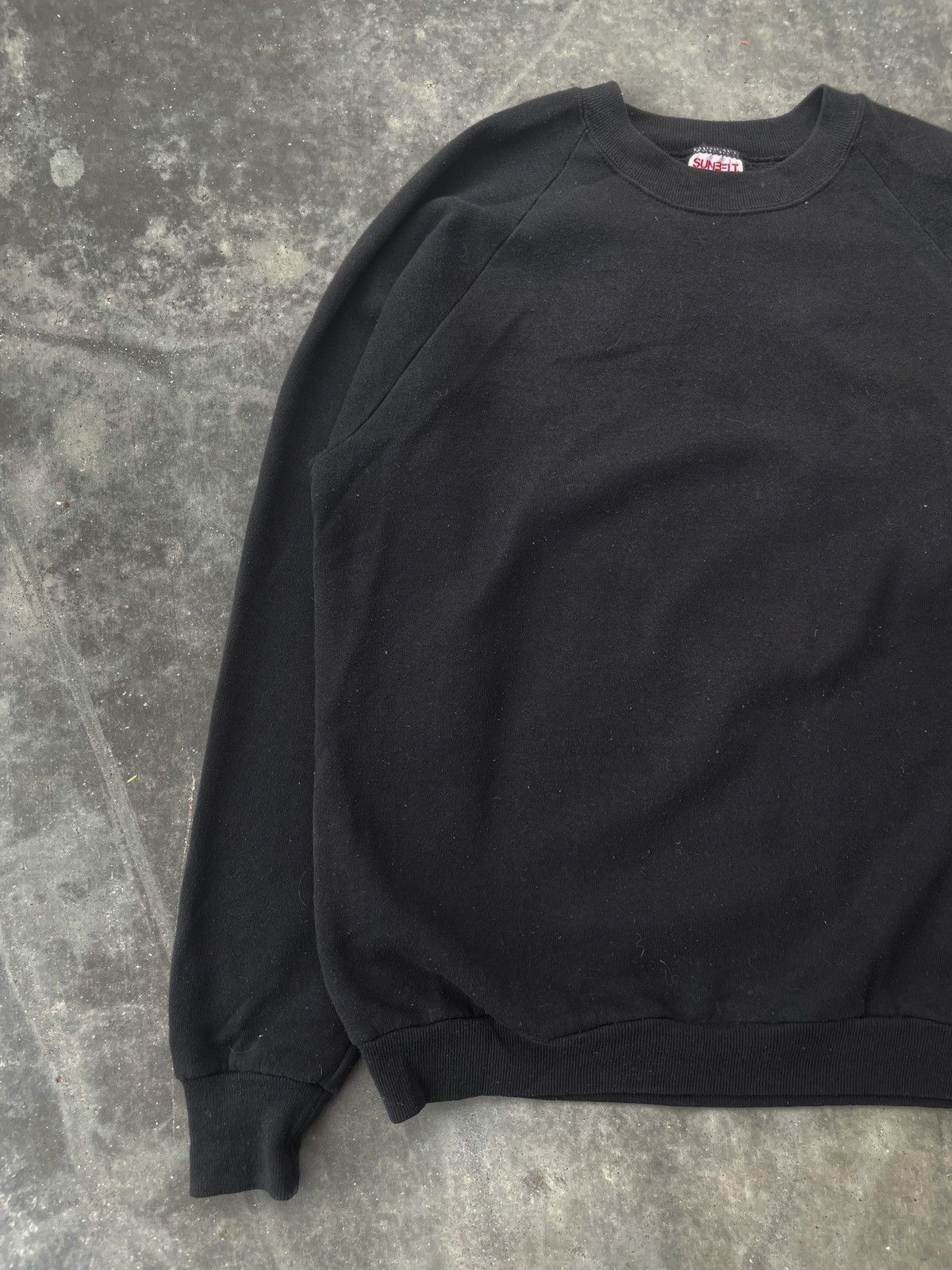 Vintage Vintage 80's Black Raglan Blank Sweatshirt Size US L / EU 52-54 / 3 - 2 Thumbnail