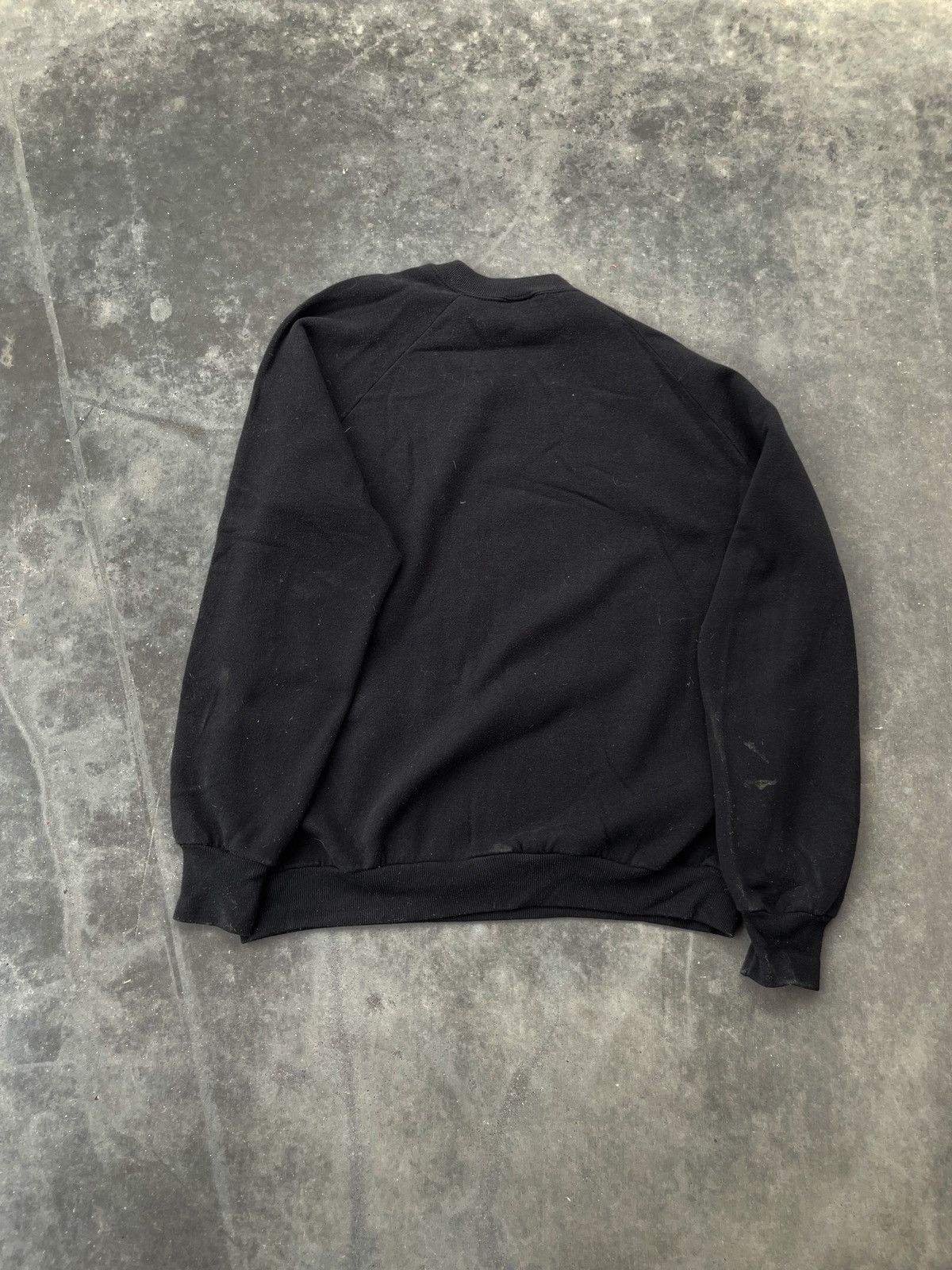 Vintage Vintage 80's Black Raglan Blank Sweatshirt Size US L / EU 52-54 / 3 - 3 Thumbnail