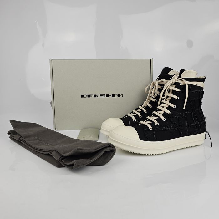 Rick Owens Drkshdw Rick Owens Ramones Slashed Black/Milk Sneakers