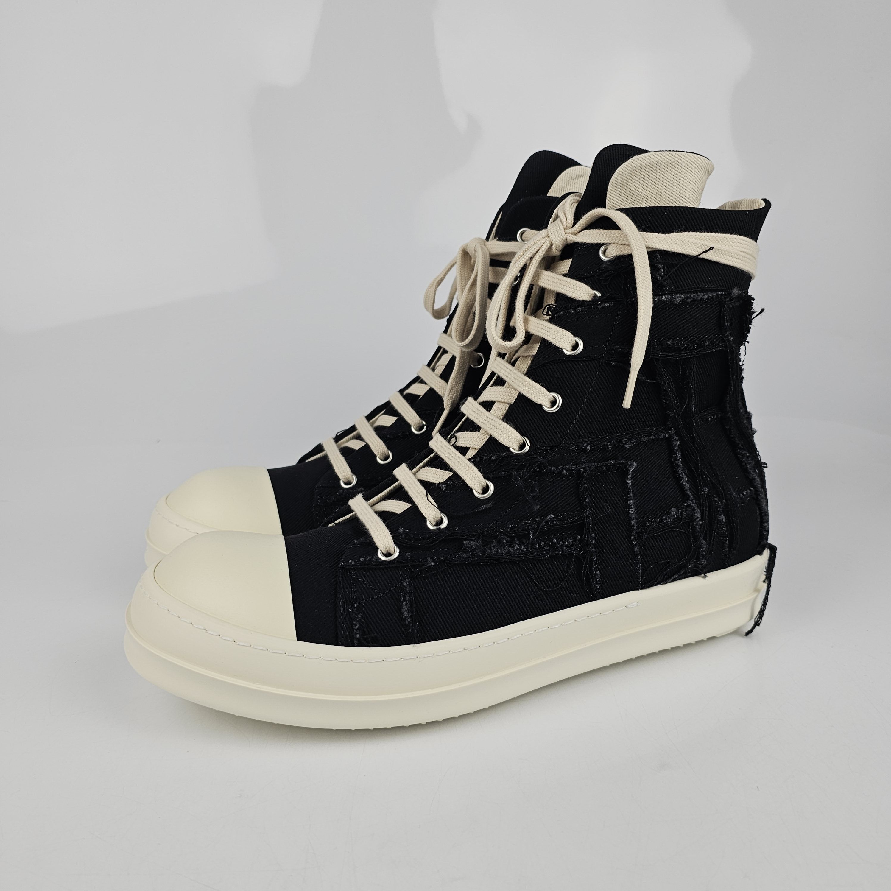 Rick Owens Drkshdw Rick Owens Ramones Slashed Black/Milk Sneakers