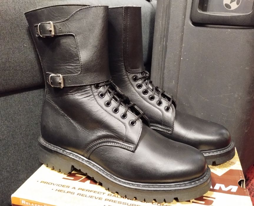 Vintage Vintage 80s Rare Handmade black military boots | Grailed