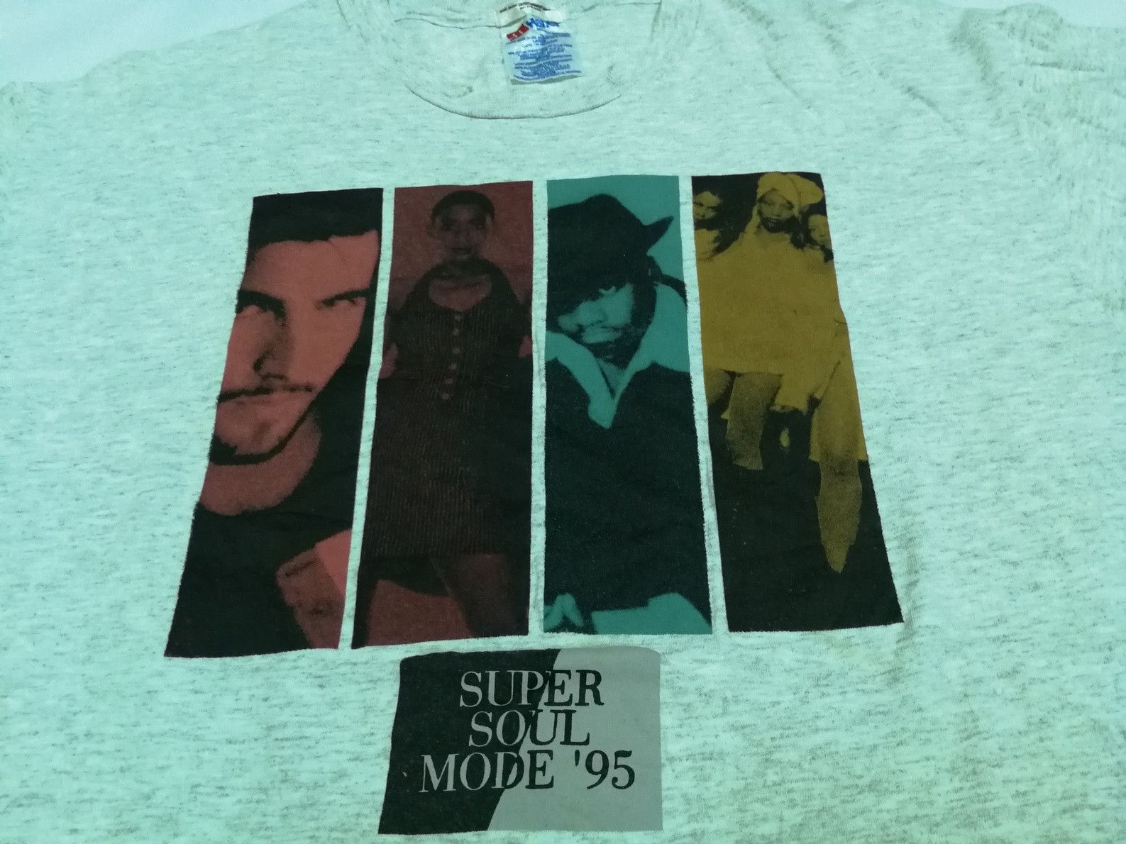 image of Band Tees x Rap Tees Vintage 90's Super Soul Mode '95 Rnb Rap Hip Hop Artist in Grey (Size Medium)
