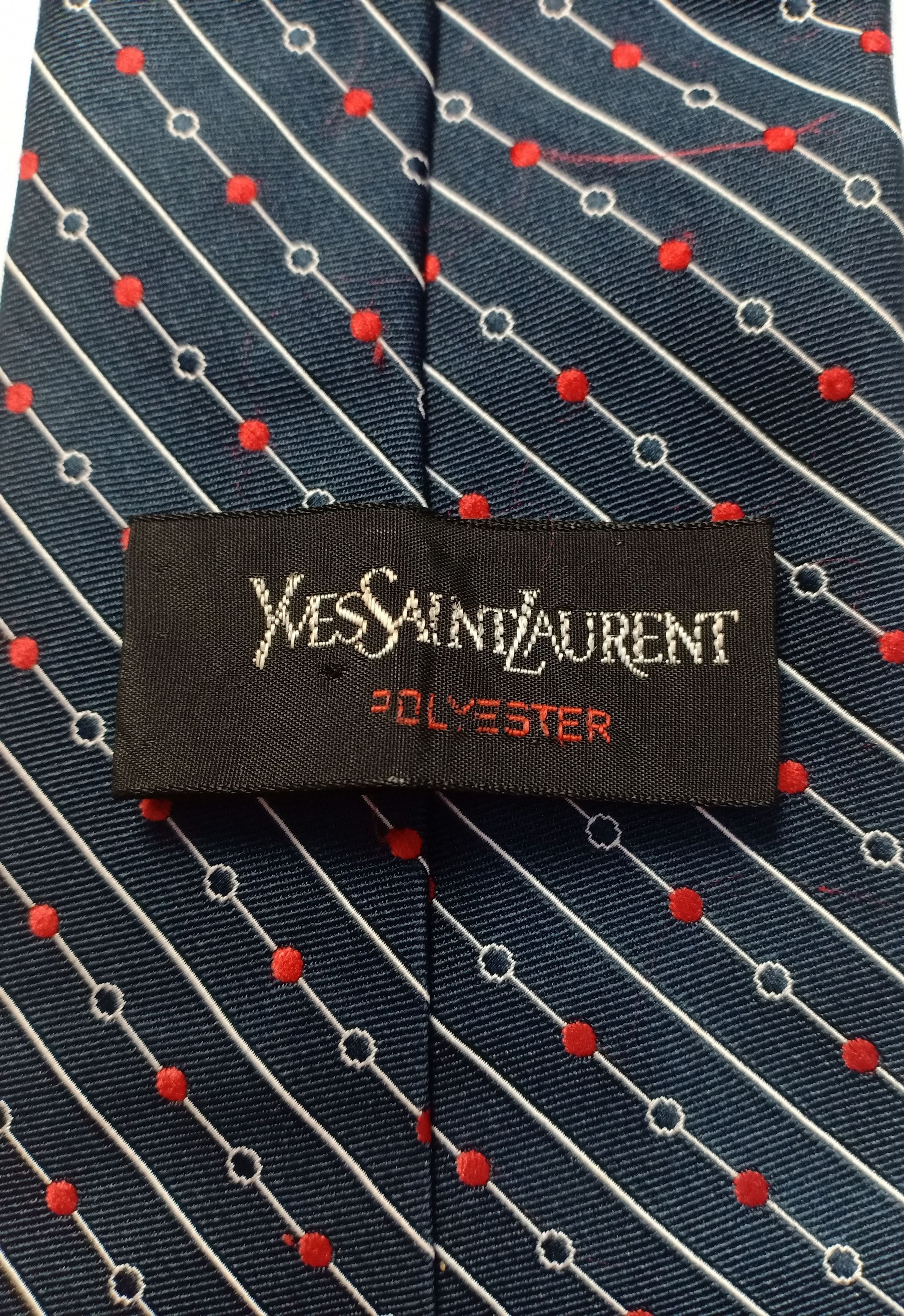 Yves Saint Laurent Ysl Yves Saint Laurent Neck Tie Monogram Striped Logo Size ONE SIZE - 3 Thumbnail
