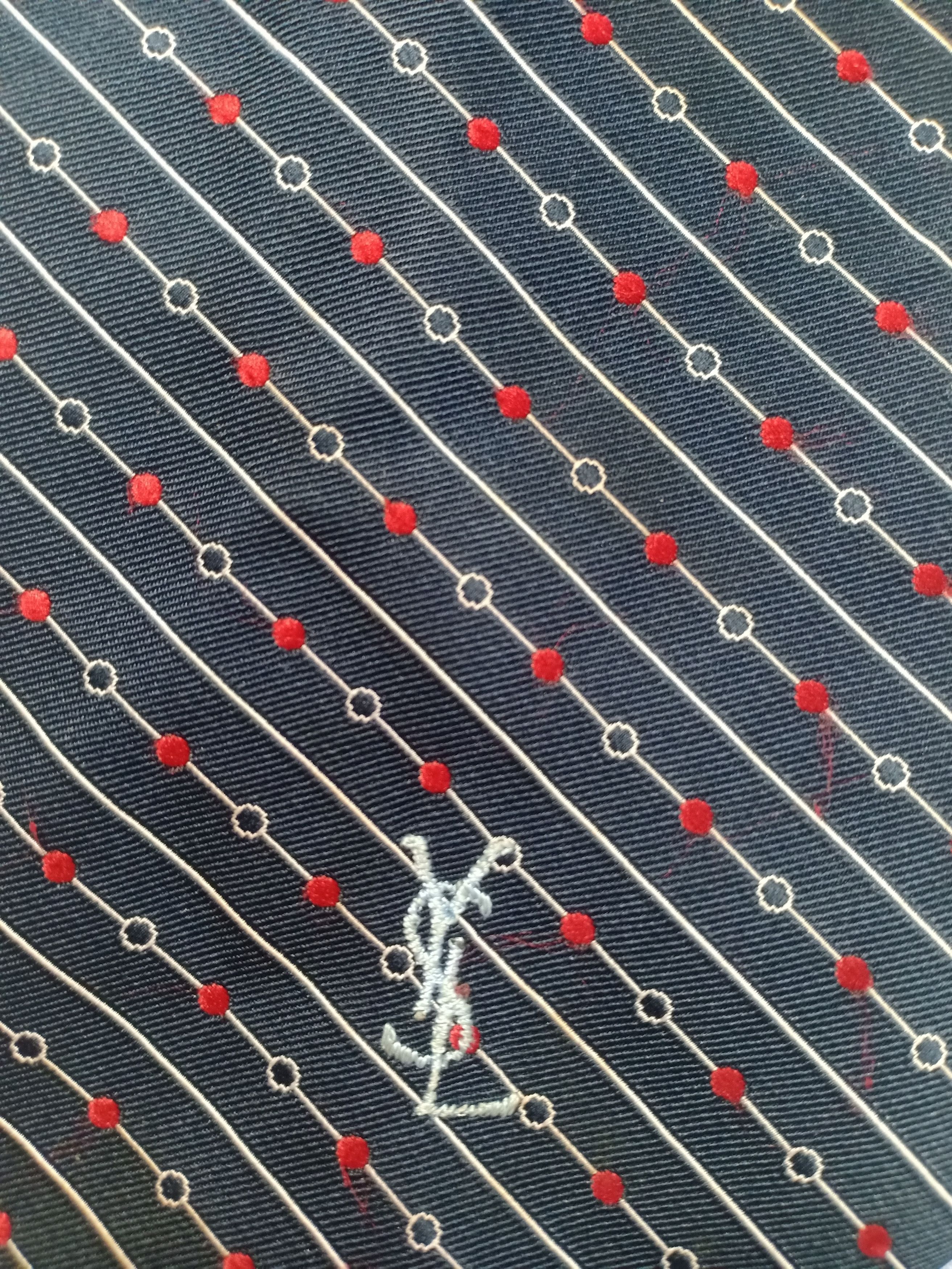 Yves Saint Laurent Ysl Yves Saint Laurent Neck Tie Monogram Striped Logo Size ONE SIZE - 2 Thumbnail
