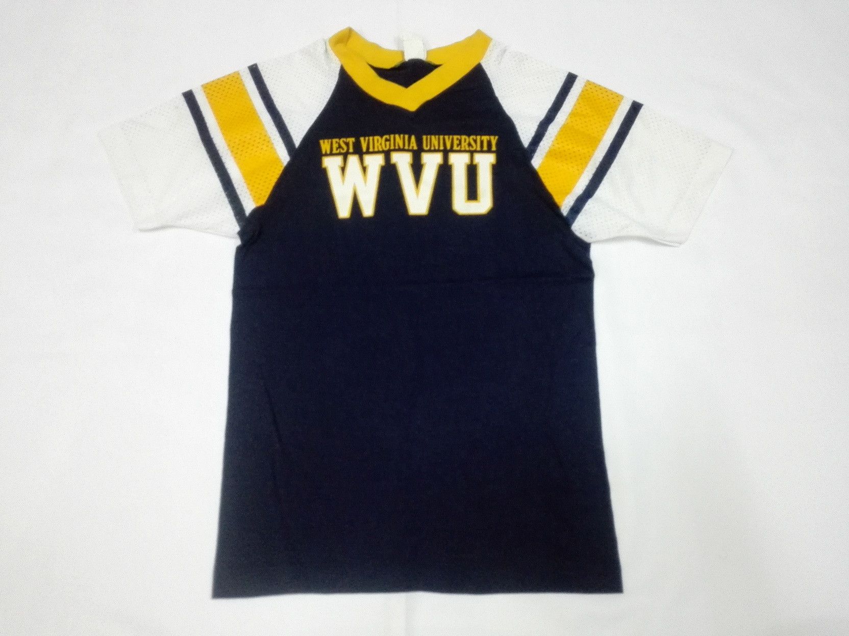 Image of American College x Champion Vintage Champion 80's West Virginia University Jersey Tee in Grey, Wome