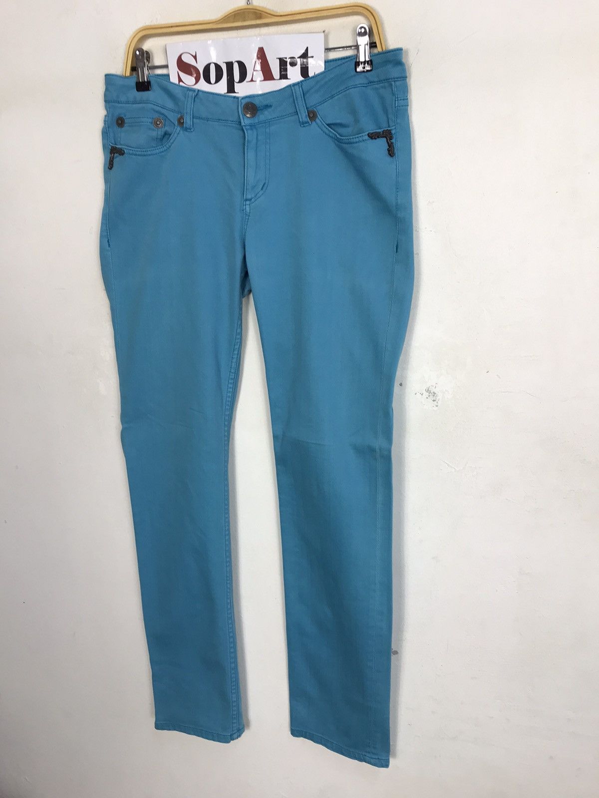 Japanese Brand Army Of No Slim Fit Zipper Jeans Colour Blue Design Size US 33 - 4 Thumbnail