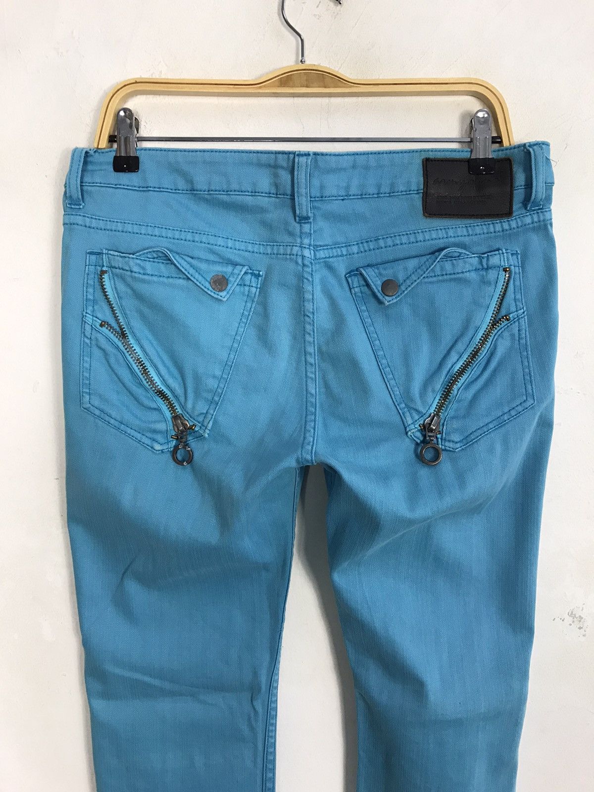 Japanese Brand Army Of No Slim Fit Zipper Jeans Colour Blue Design Size US 33 - 9 Thumbnail
