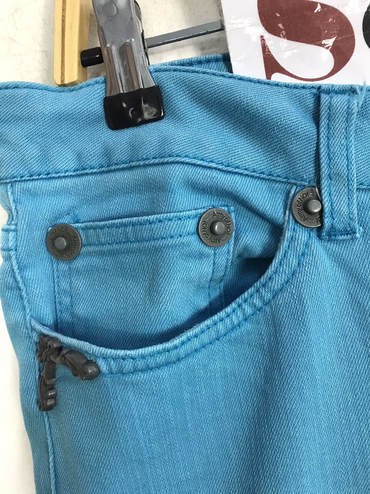 Japanese Brand Army Of No Slim Fit Zipper Jeans Colour Blue Design Size US 33 - 7 Thumbnail