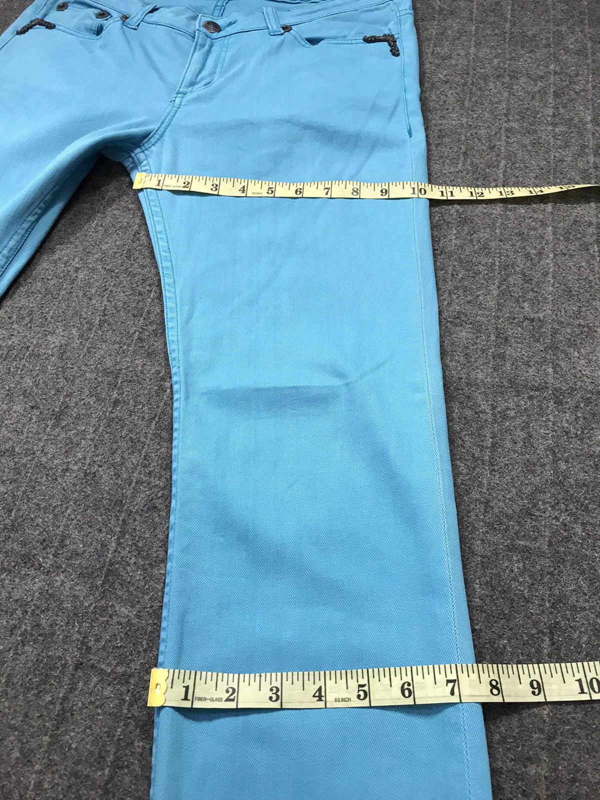 Japanese Brand Army Of No Slim Fit Zipper Jeans Colour Blue Design Size US 33 - 16 Thumbnail