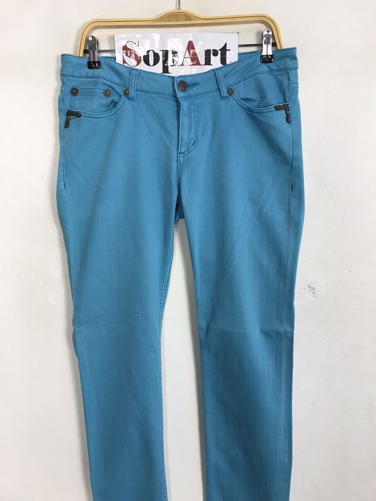 Japanese Brand Army Of No Slim Fit Zipper Jeans Colour Blue Design Size US 33 - 3 Thumbnail