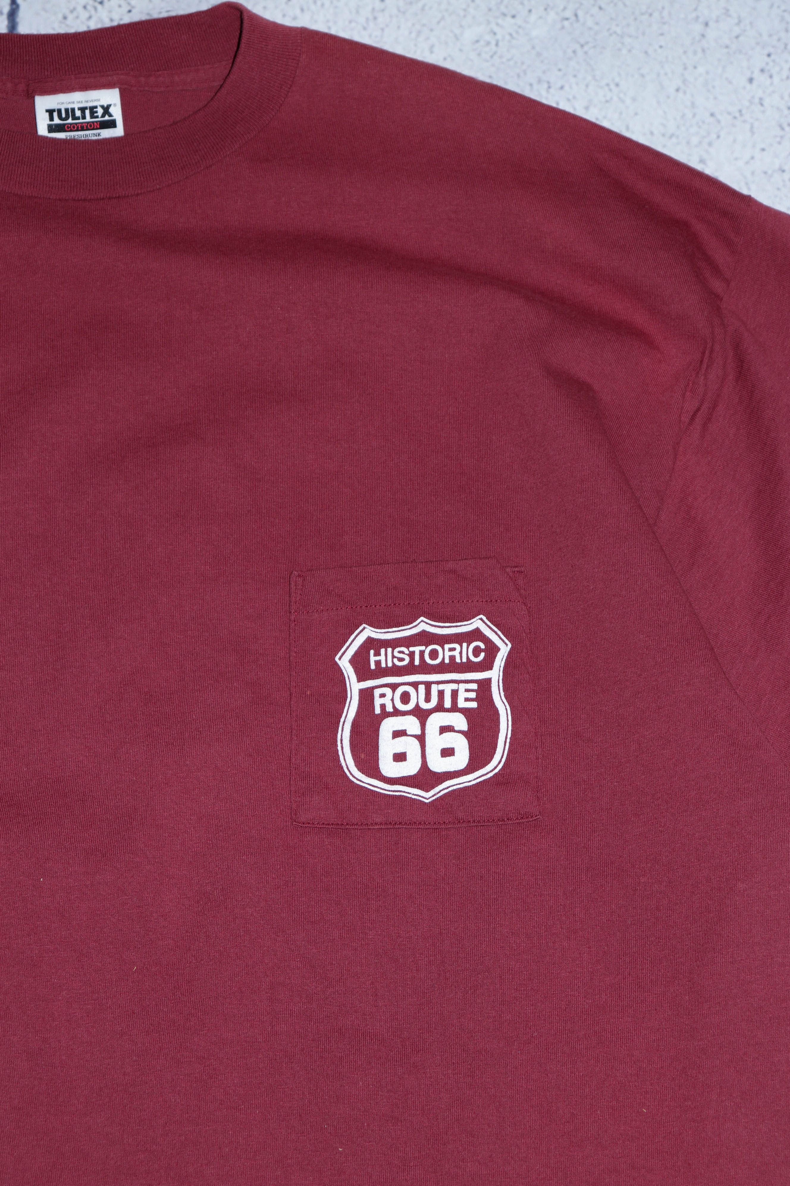 Route 66 Route 66 ©1995 Tultex Vintage 90s Burgundy T-shirt Tee Size US XXL / EU 58 / 5 - 5 Thumbnail