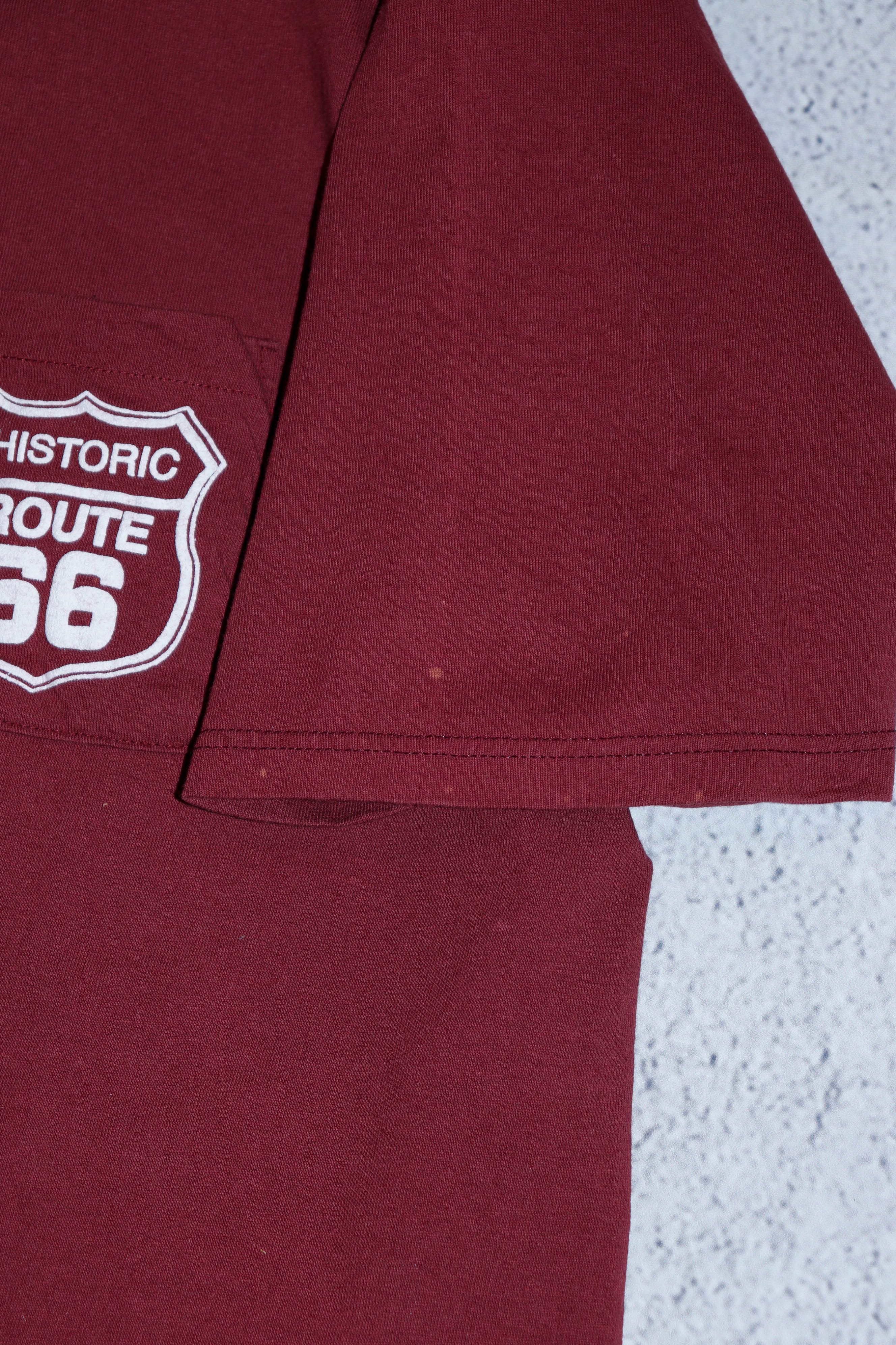 Route 66 Route 66 ©1995 Tultex Vintage 90s Burgundy T-shirt Tee Size US XXL / EU 58 / 5 - 7 Thumbnail