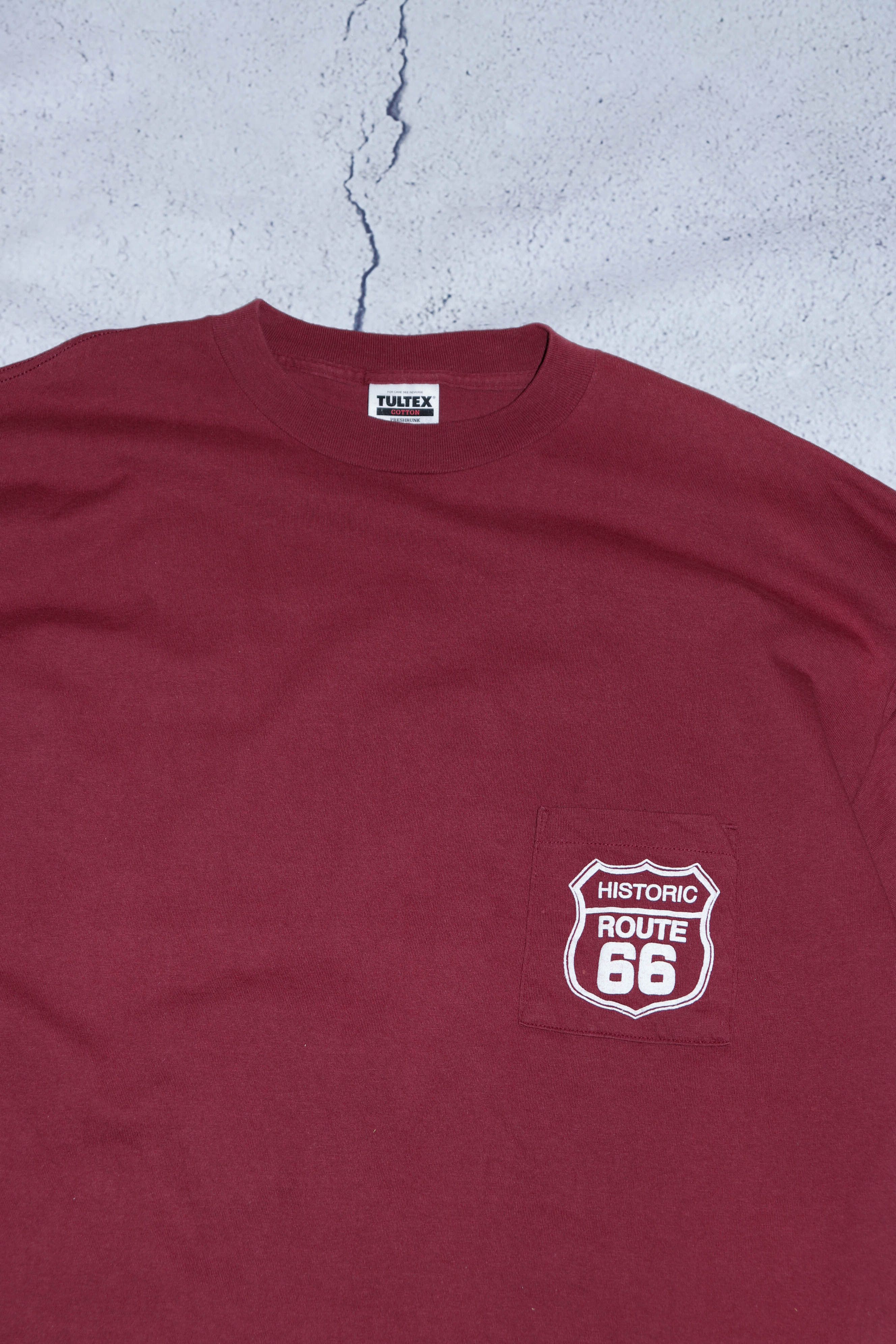 Route 66 Route 66 ©1995 Tultex Vintage 90s Burgundy T-shirt Tee Size US XXL / EU 58 / 5 - 3 Thumbnail