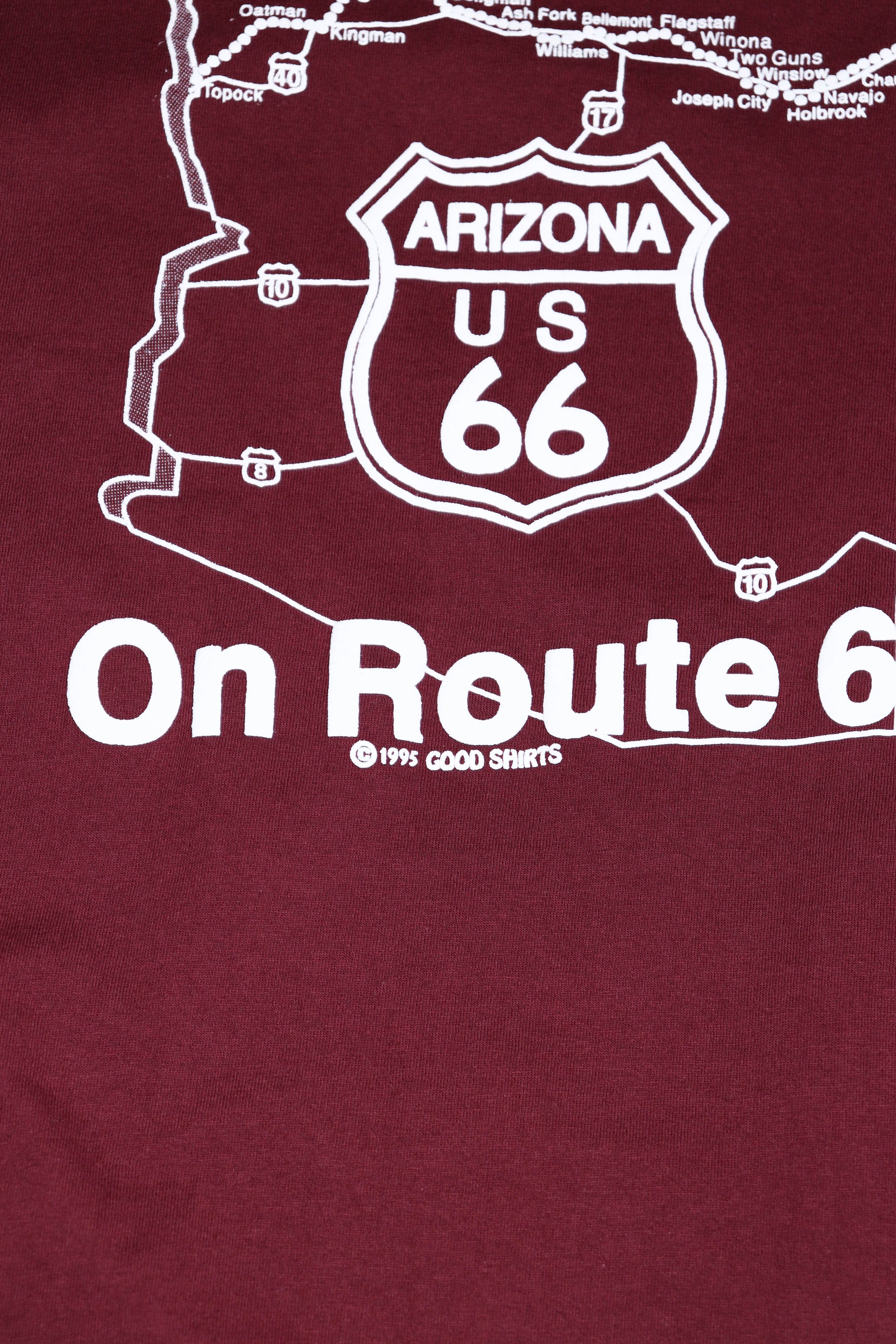 Route 66 Route 66 ©1995 Tultex Vintage 90s Burgundy T-shirt Tee Size US XXL / EU 58 / 5 - 9 Thumbnail