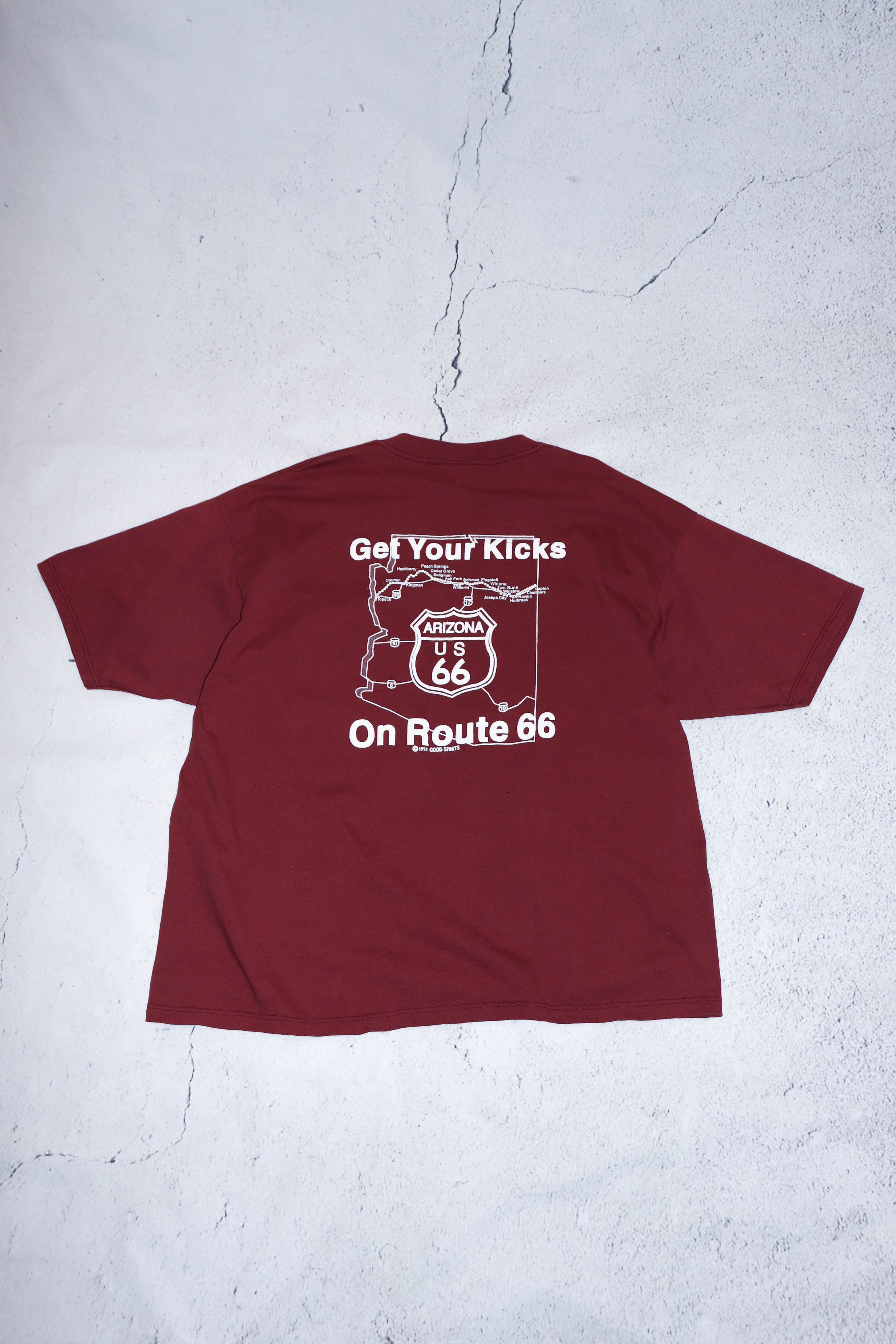Route 66 Route 66 ©1995 Tultex Vintage 90s Burgundy T-shirt Tee Size US XXL / EU 58 / 5 - 1 Thumbnail