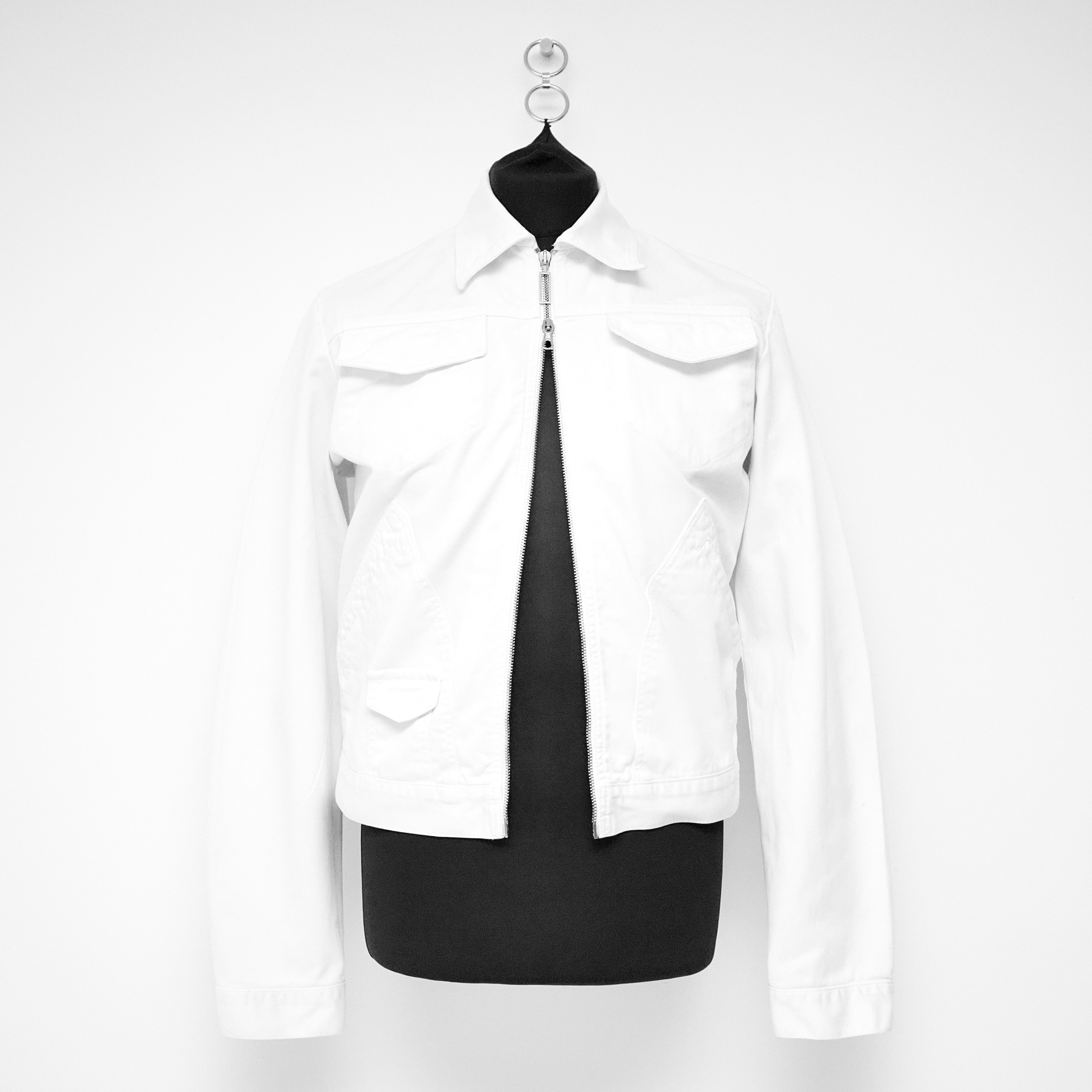 image of Jean Paul Gaultier N-0001 Denim Jacket in White, Men's (Size Medium)