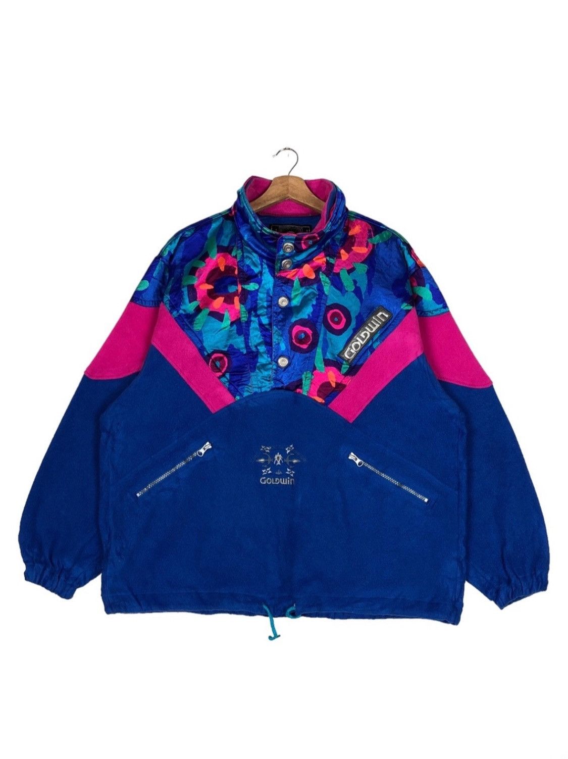 Vintage Vintage Y2K Goldwin Multicolour Fleece Ski Jumper Size US L / EU 52-54 / 3 - 1 Thumbnail