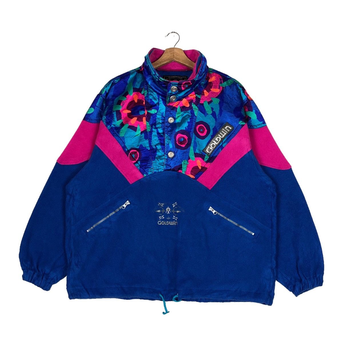Vintage Vintage Y2K Goldwin Multicolour Fleece Ski Jumper Size US L / EU 52-54 / 3 - 2 Thumbnail