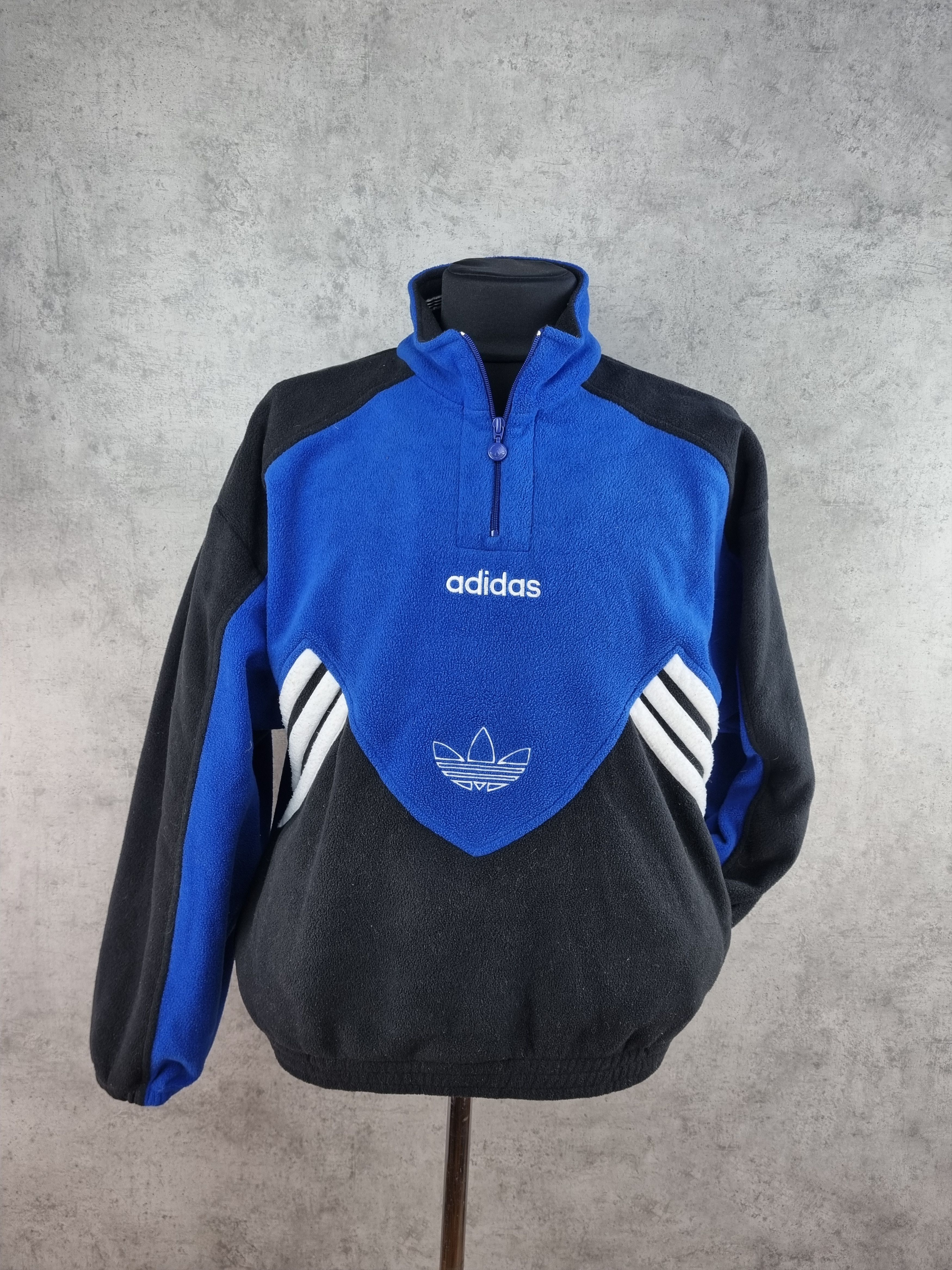 Adidas × Vintage Adidas Fleece Half Zipper two pockets anorak Size US L / EU 52-54 / 3 - 4 Thumbnail