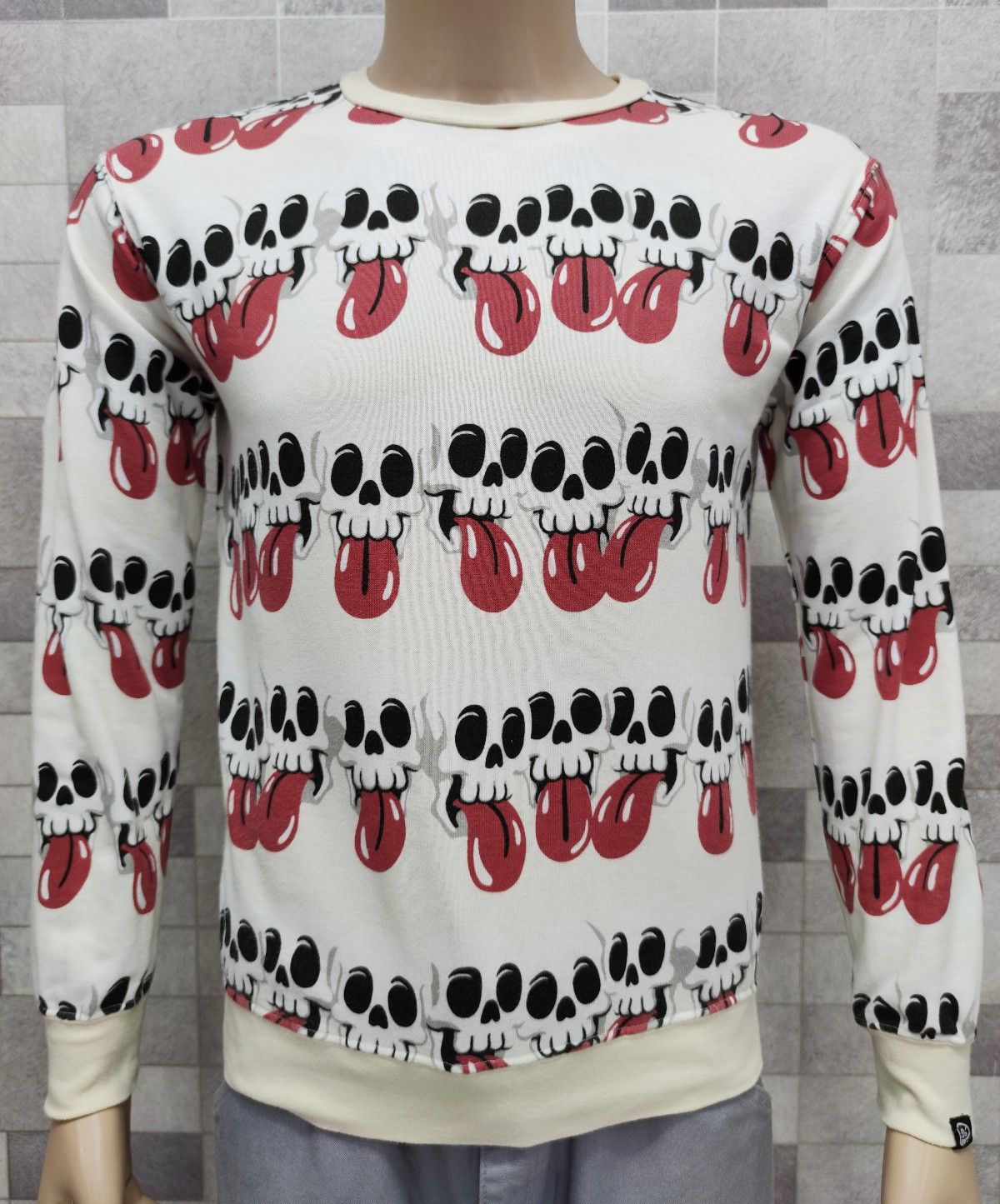 Japanese Brand 🔥DOPE SKULL💀 FLAKE All Over Print Mad Skulls Sweater Size US S / EU 44-46 / 1 - 2 Thumbnail