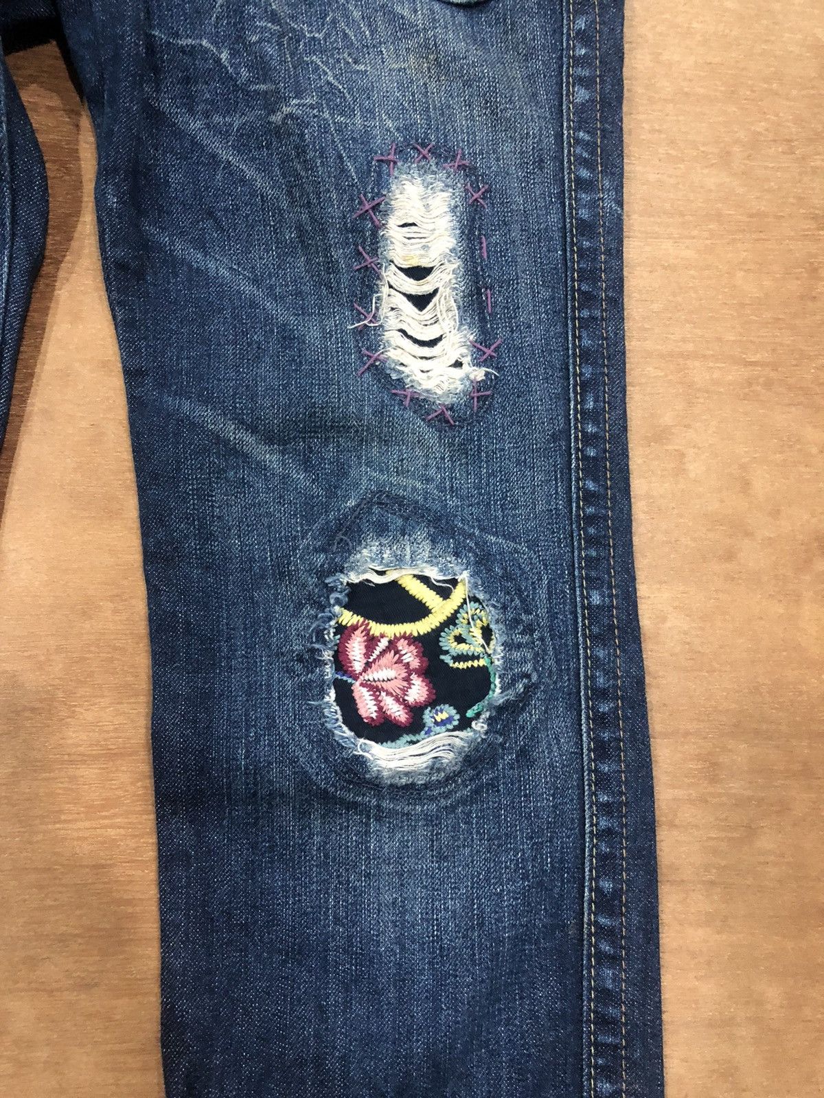 Designer Antgauge Patchwork Denim Jeans Size US 30 / EU 46 - 2 Thumbnail