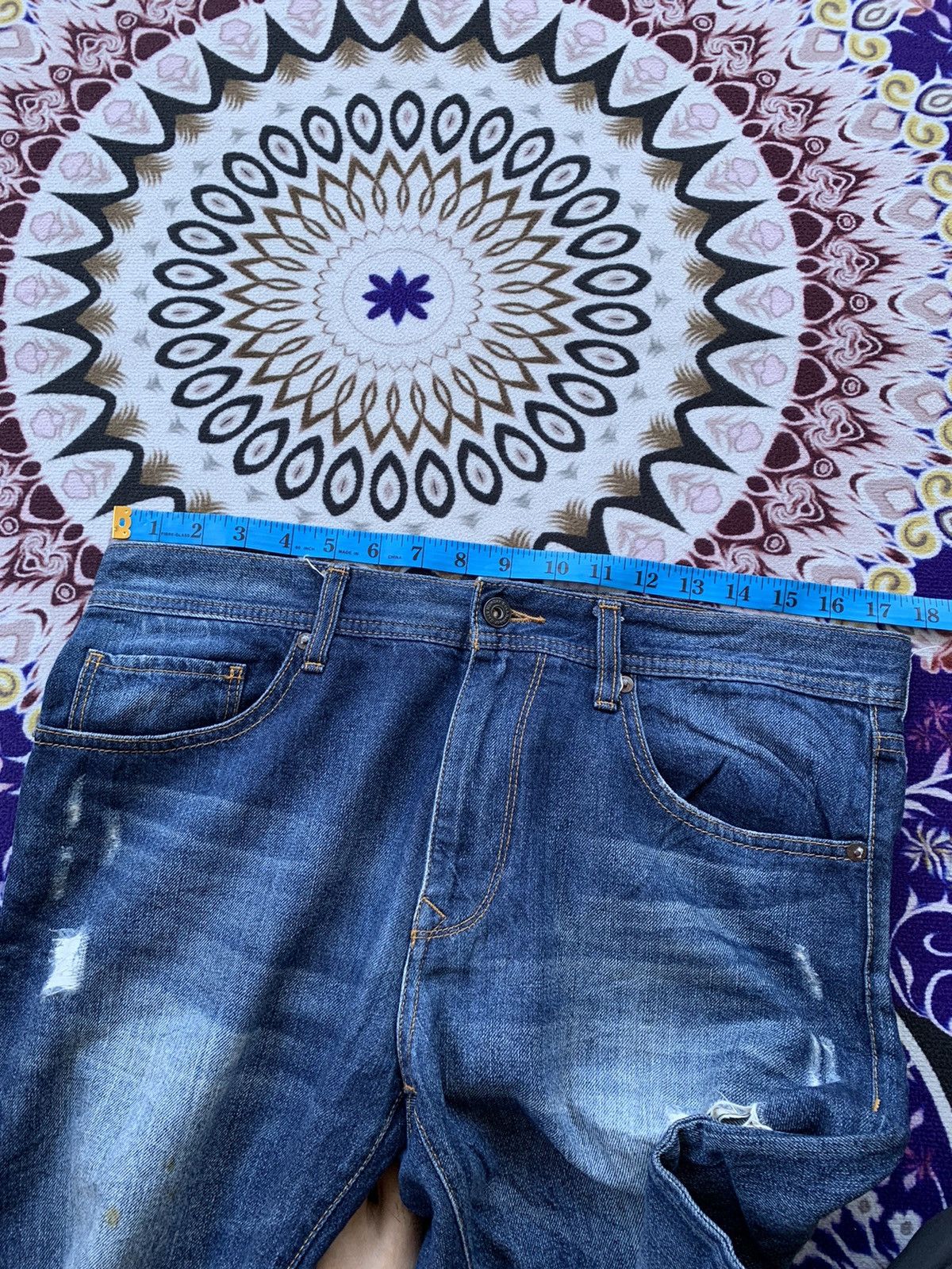 Japanese Brand Back Number Japan Faded & Distressed Denim Size US 36 / EU 52 - 11 Thumbnail