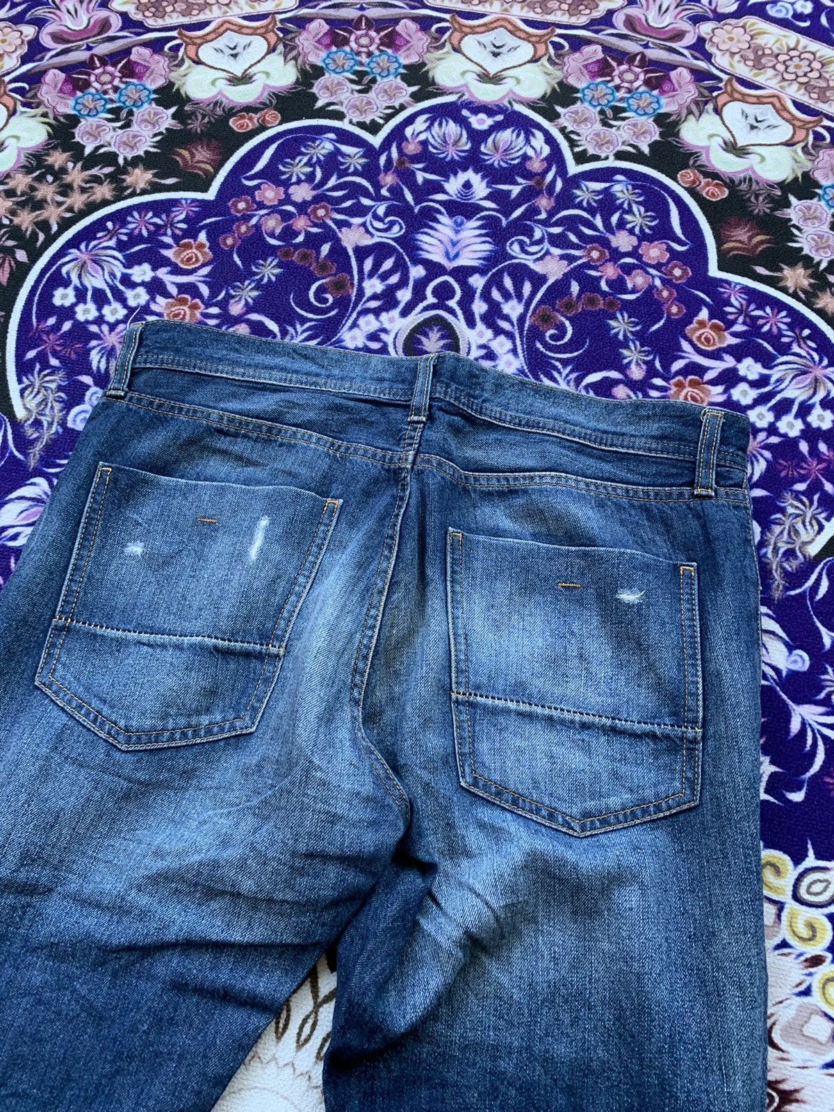 Japanese Brand Back Number Japan Faded & Distressed Denim Size US 36 / EU 52 - 10 Thumbnail