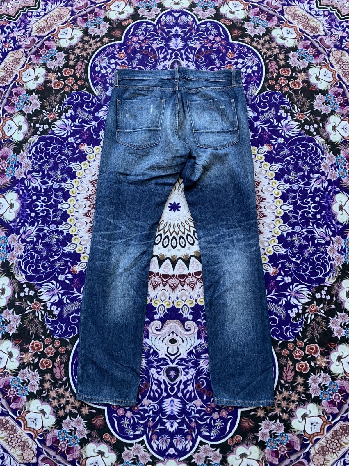 Japanese Brand Back Number Japan Faded & Distressed Denim Size US 36 / EU 52 - 8 Thumbnail