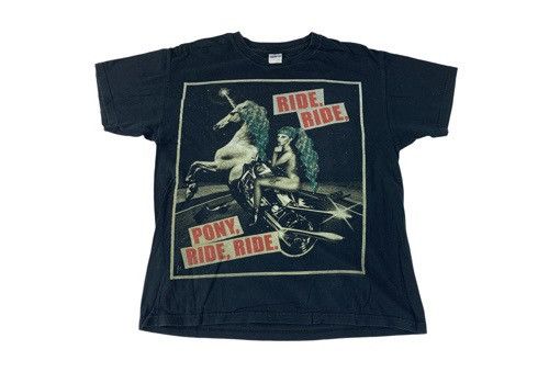 image of Hype x Vintage Lady Gaga Pony Ride The Born This Way World Tour Promo Tee in Black (Size Medium)