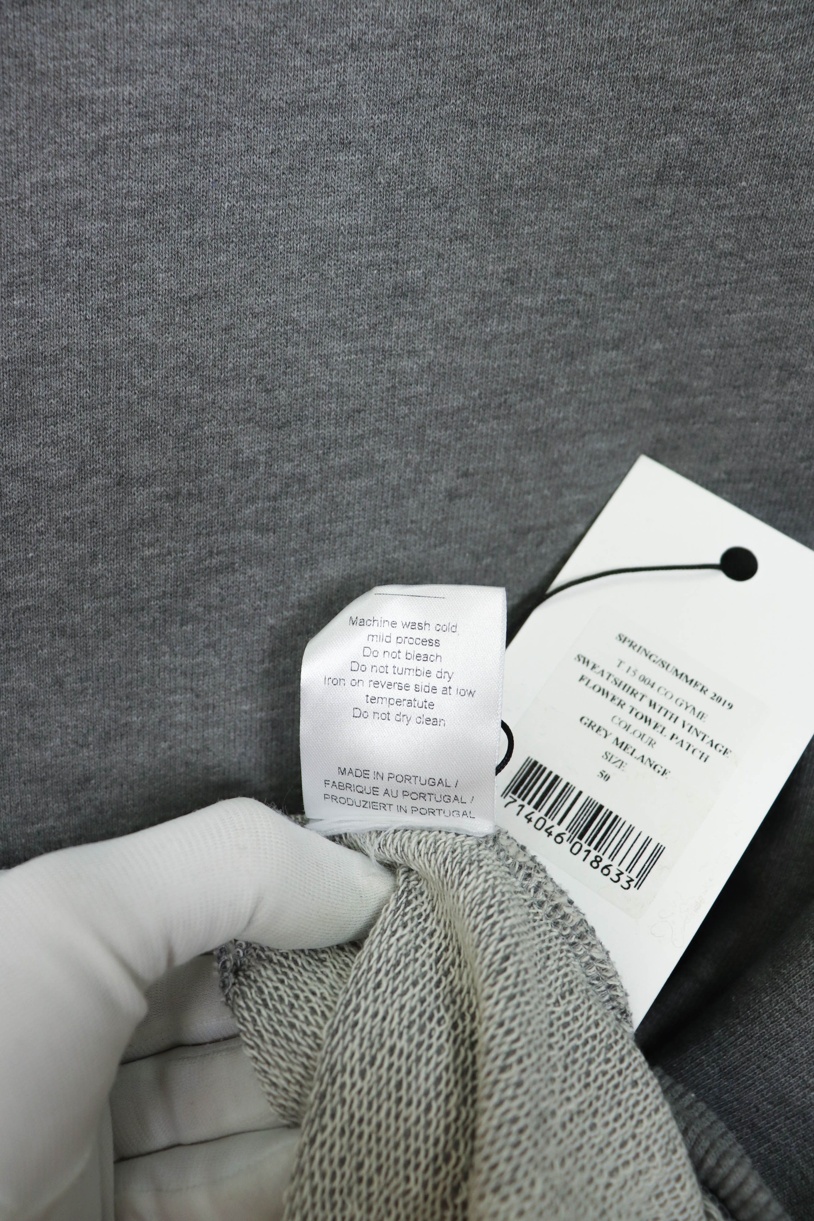 Tonsure Tonsure S/S 2019 Flower Patch Gray Melange Sweatshirt Size US L / EU 52-54 / 3 - 9 Thumbnail