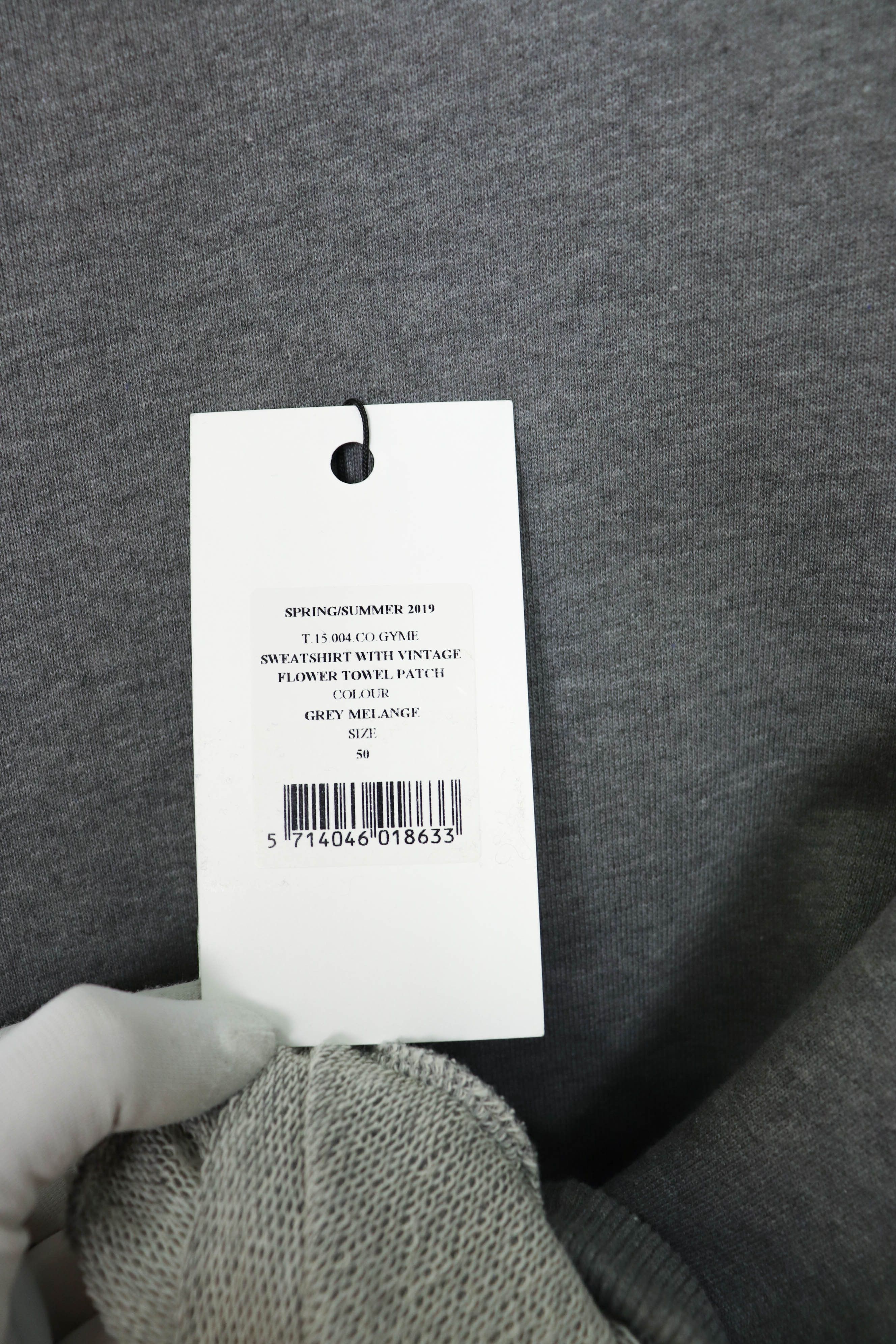 Tonsure Tonsure S/S 2019 Flower Patch Gray Melange Sweatshirt Size US L / EU 52-54 / 3 - 8 Thumbnail