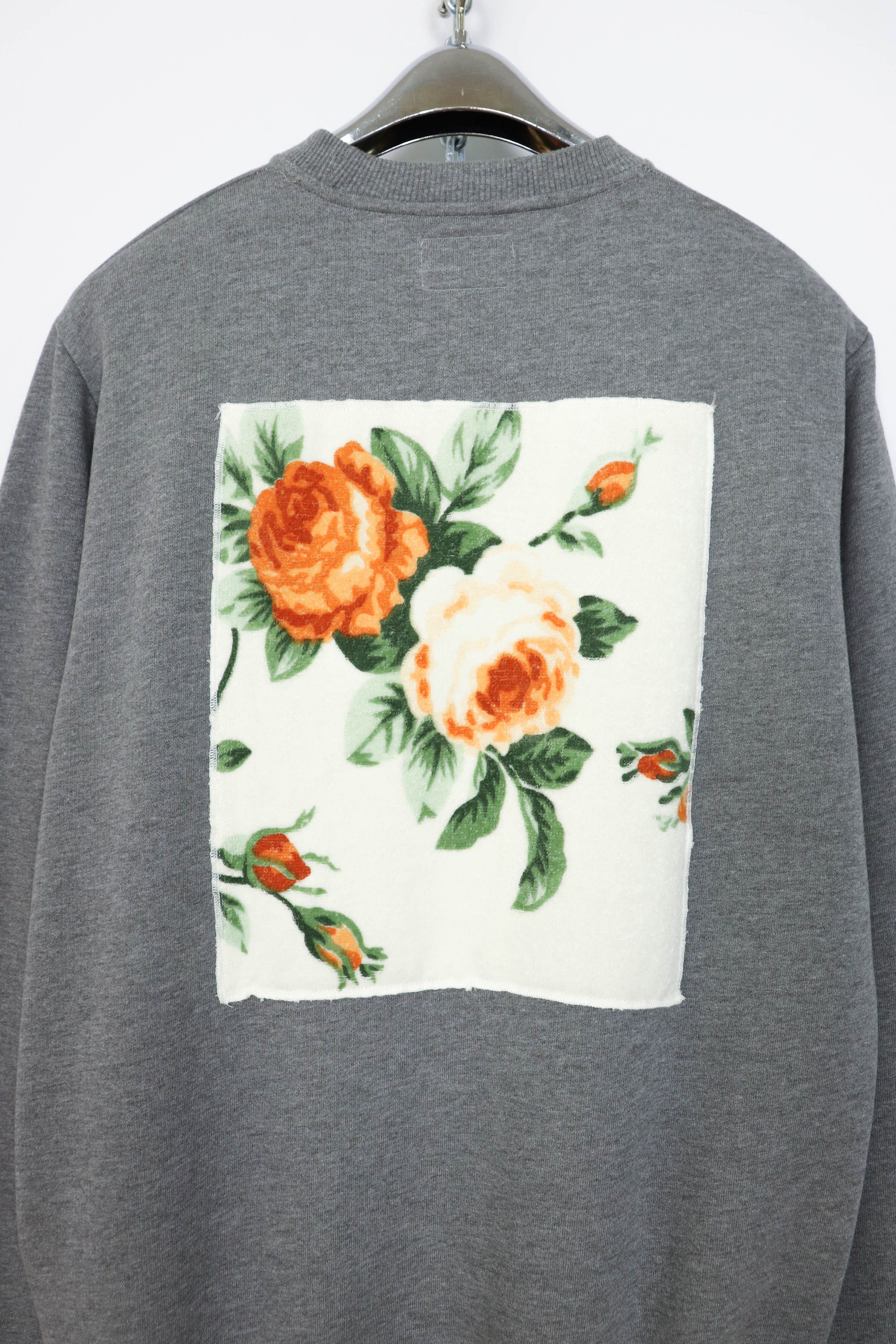 Tonsure Tonsure S/S 2019 Flower Patch Gray Melange Sweatshirt Size US L / EU 52-54 / 3 - 4 Thumbnail