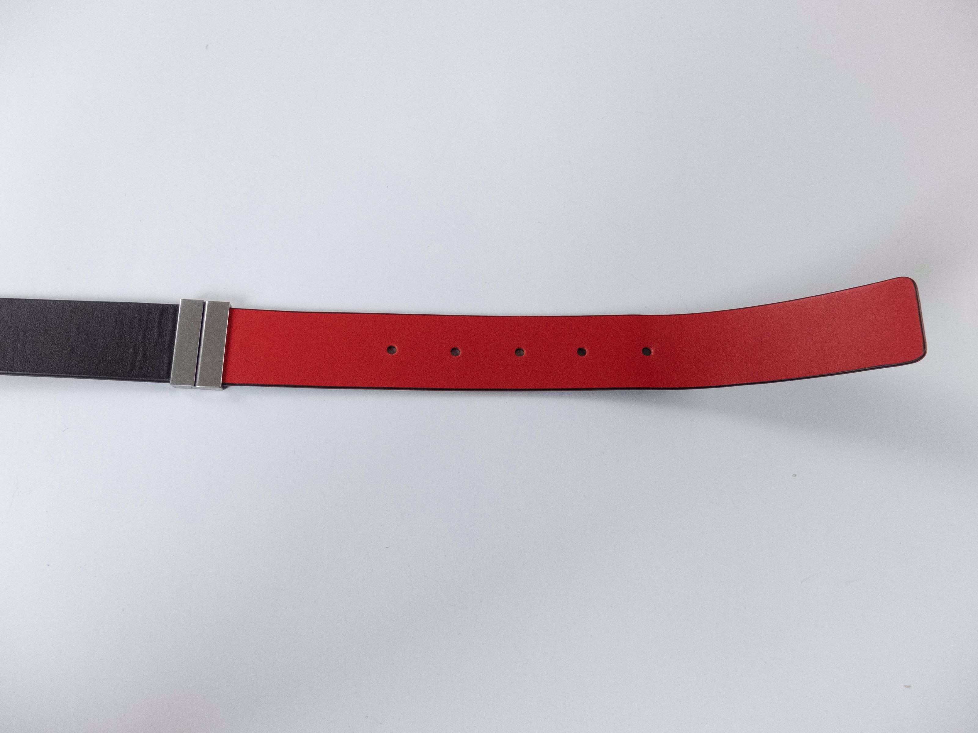 Bottega Veneta BOTTEGA VENETA black & red reversible leather belt 105 42 Size 42 - 9 Thumbnail